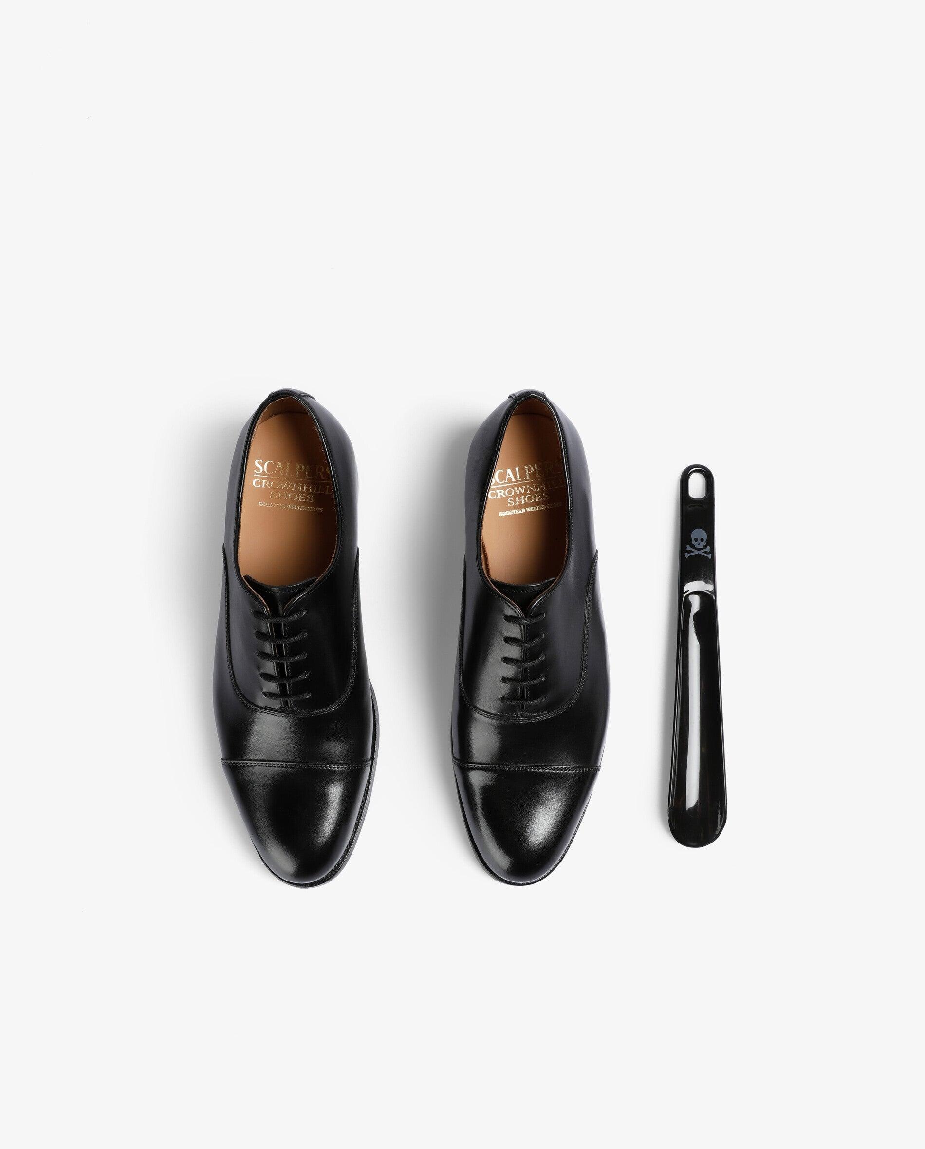Sapatos Oxford de Pele com Atacadores Preto-9