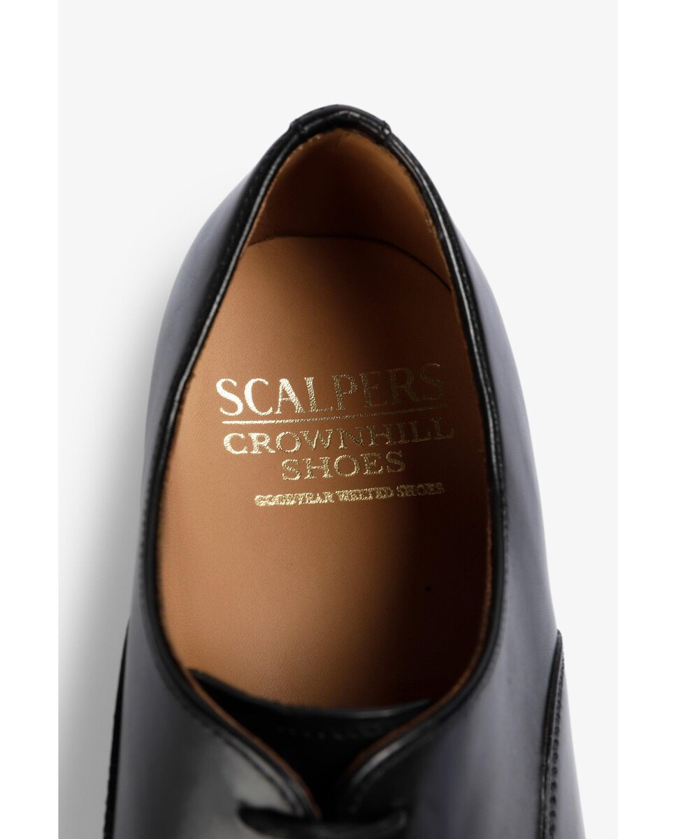 Sapatos Oxford de Pele com Cordões Preto-10