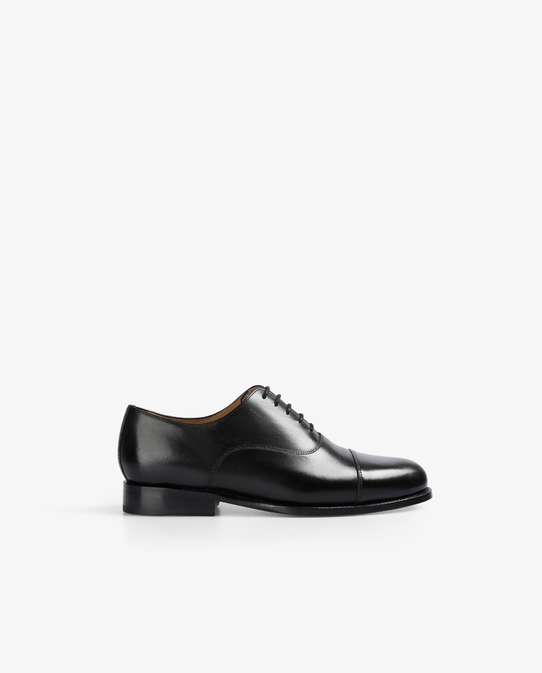 Sapatos Oxford de Pele com Atacadores Preto-1