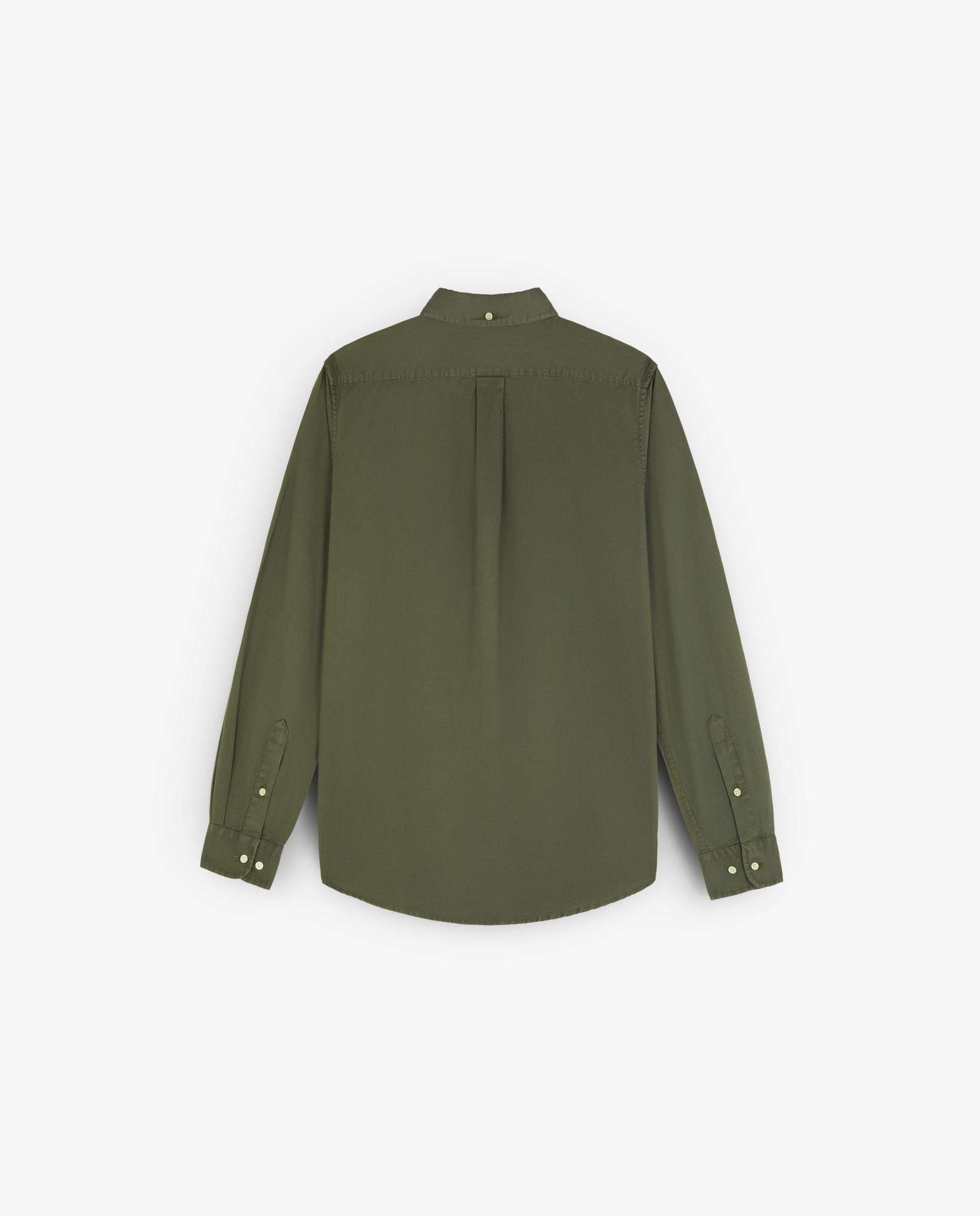 Camisa Regular Fit com Bolso no Peito Verde-militar-6