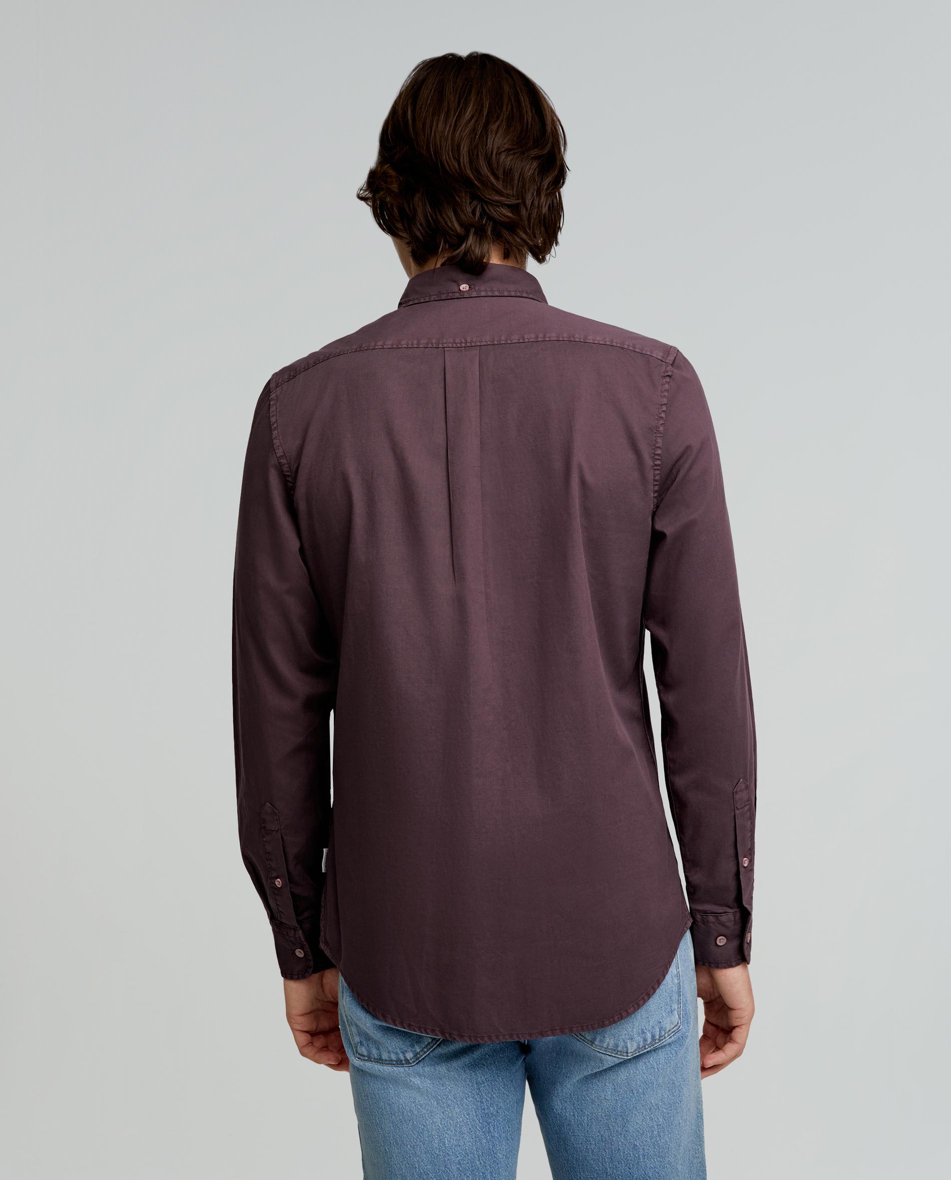 Camisa Regular Fit com Bolso no Peito Bordeaux-3