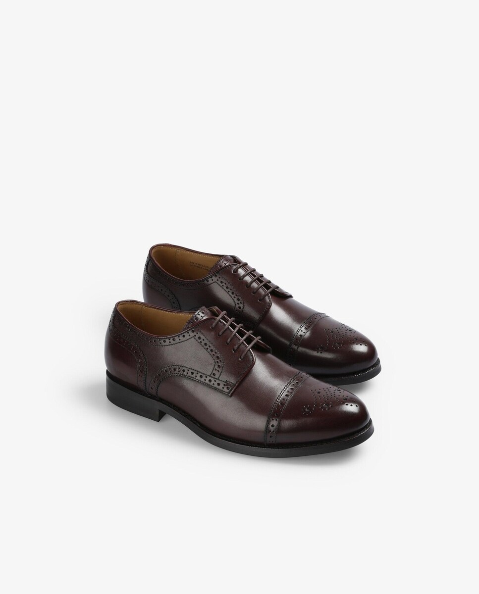 Sapatos Oxford de Pele com Cordões Bordeaux-2