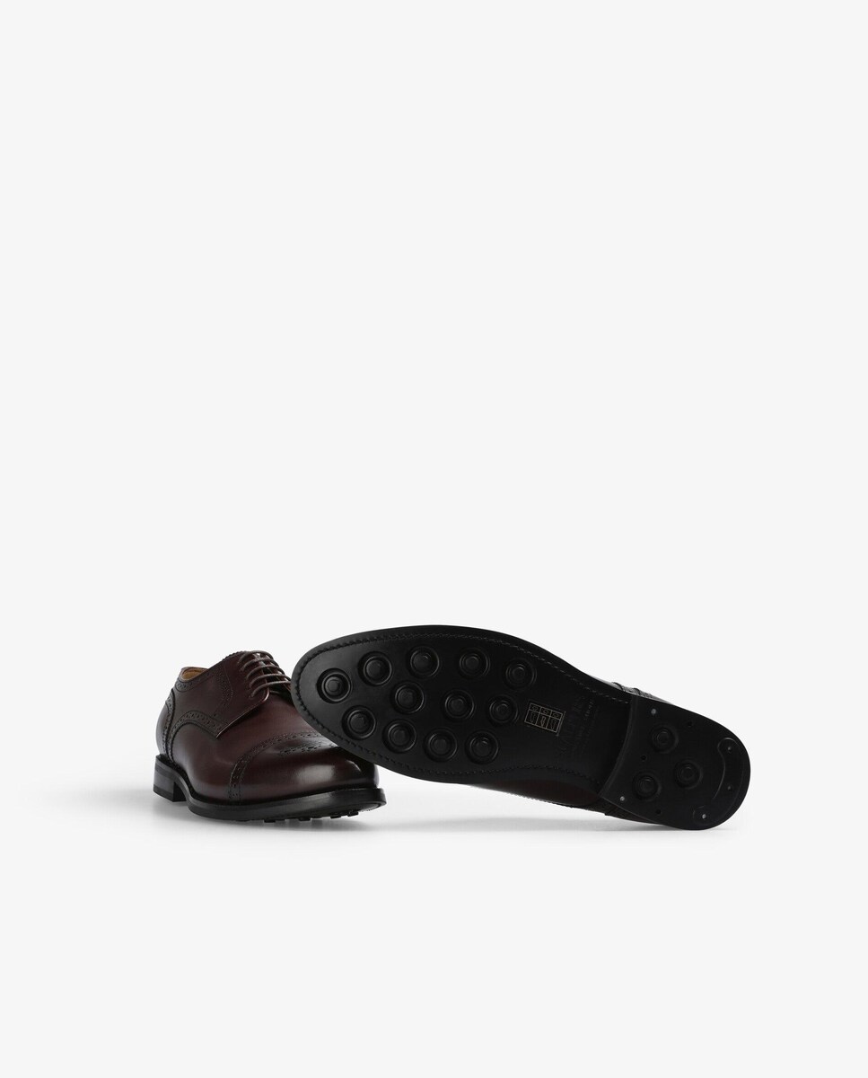 Sapatos Oxford de Pele com Cordões Bordeaux-4