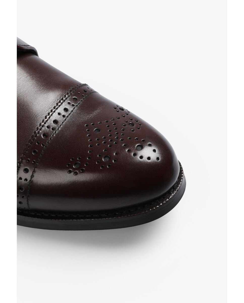 Sapatos Oxford de Pele com Cordões Bordeaux-5