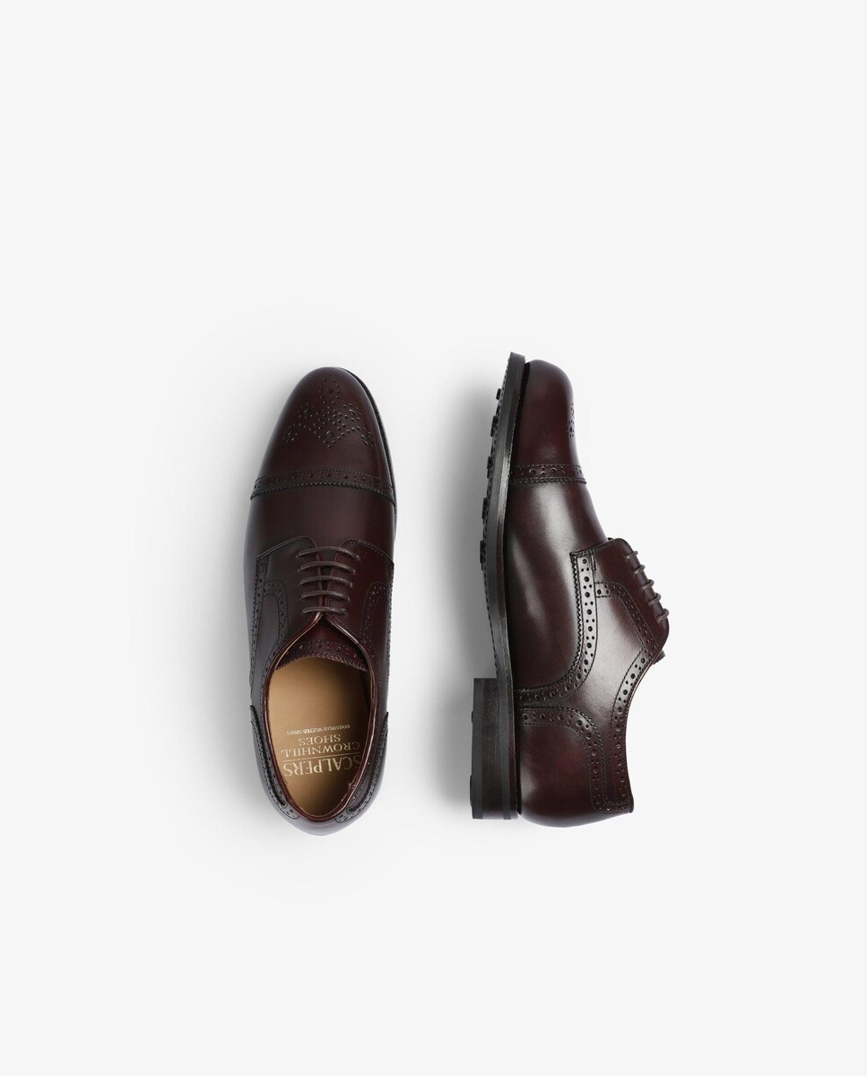 Sapatos Oxford de Pele com Cordões Bordeaux-7