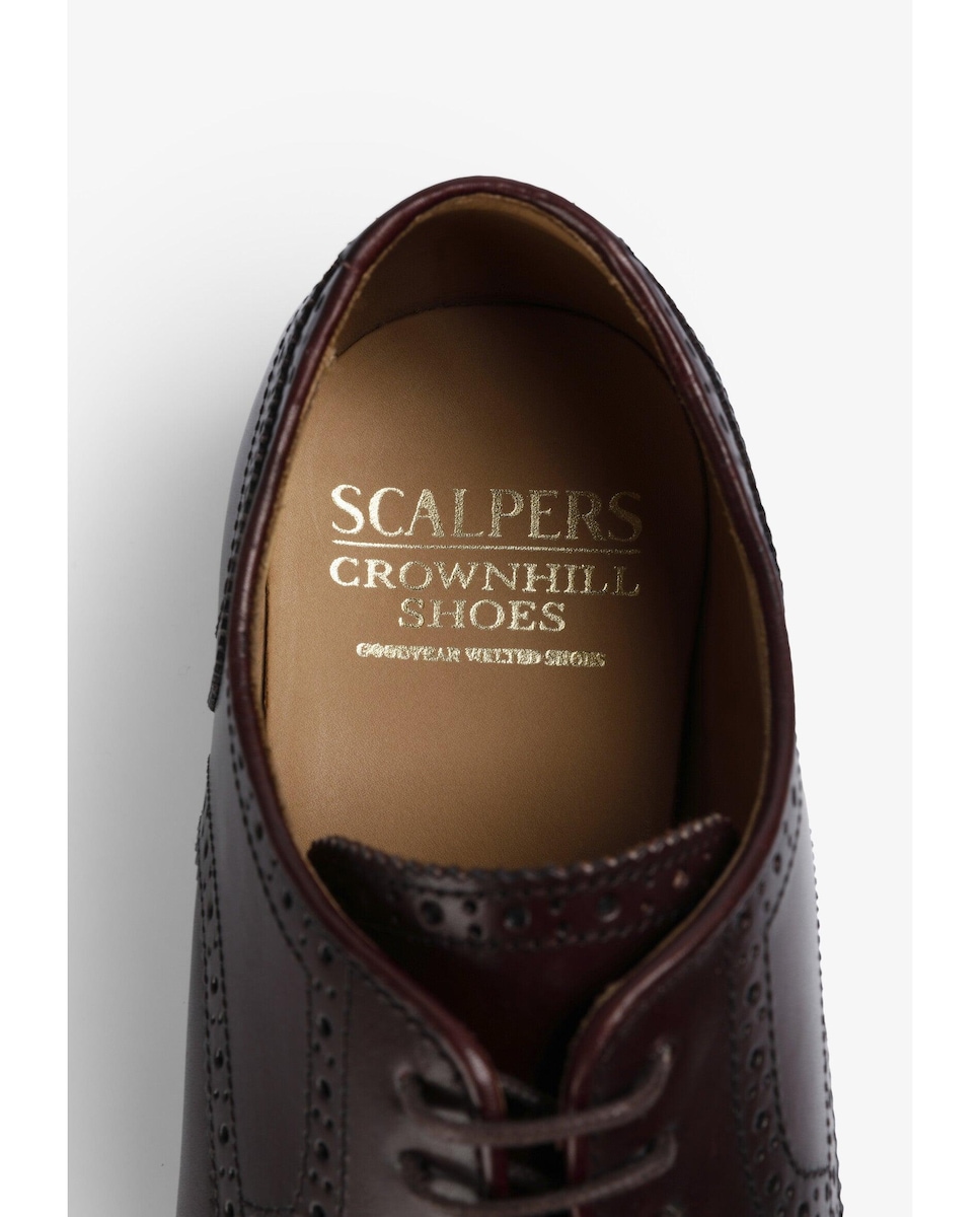 Sapatos Oxford de Pele com Cordões Bordeaux-9