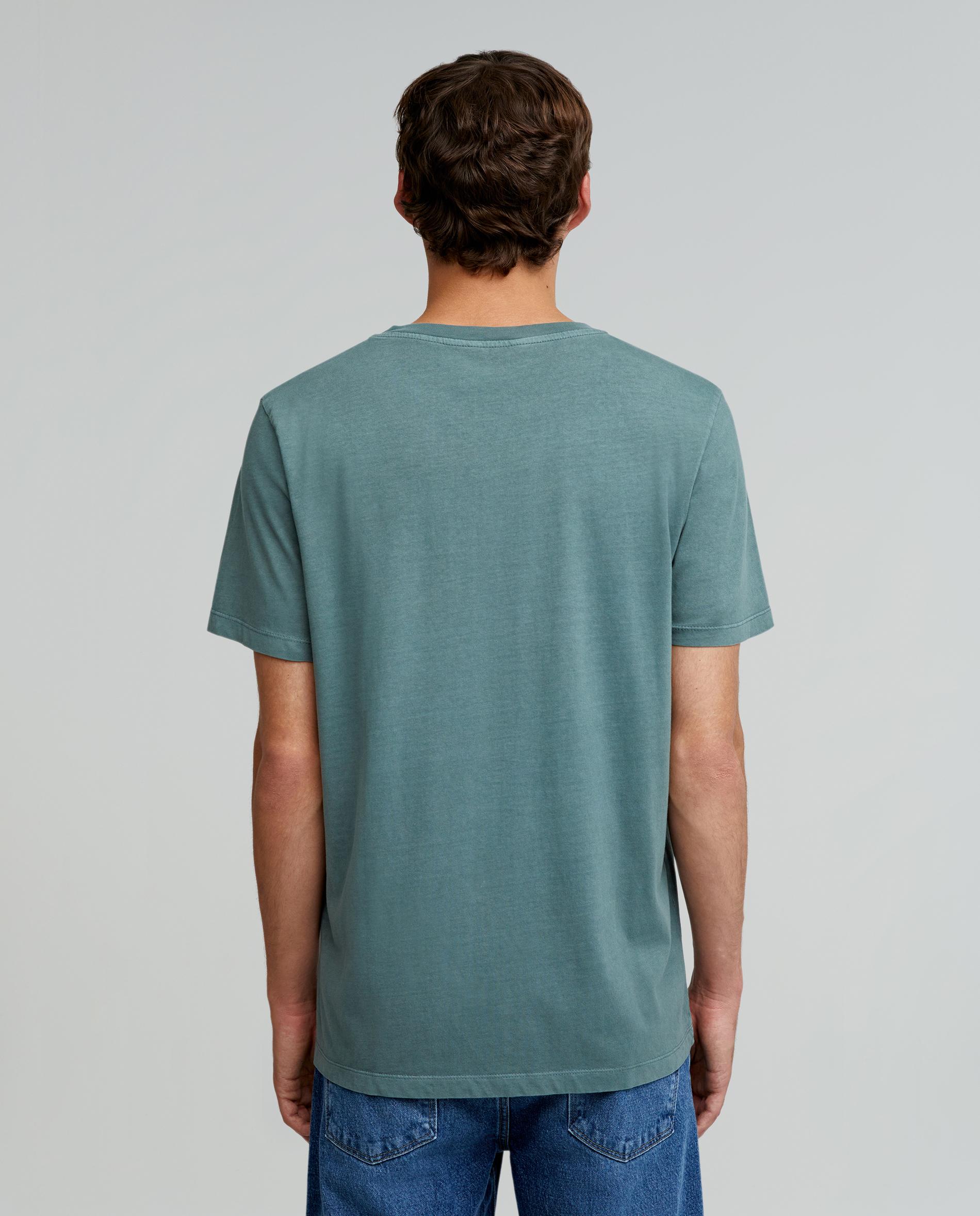 T-shirt Regular Fit com Gola Redonda Verde-azulado-4