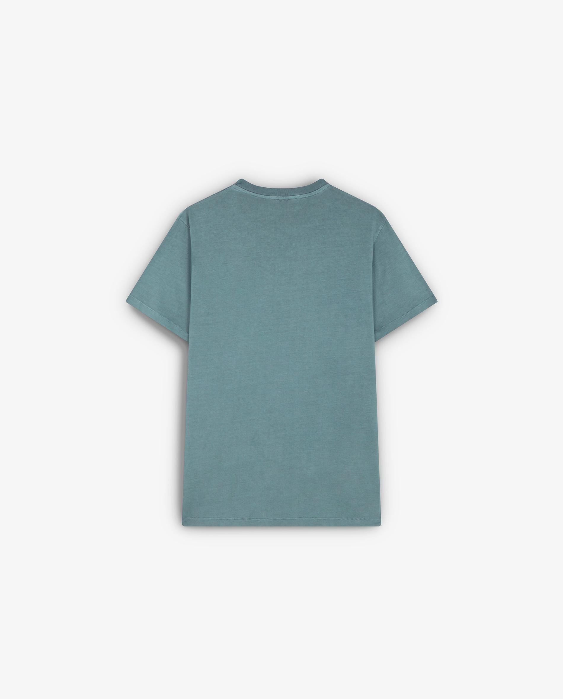 T-shirt Regular Fit com Gola Redonda Verde-azulado-6
