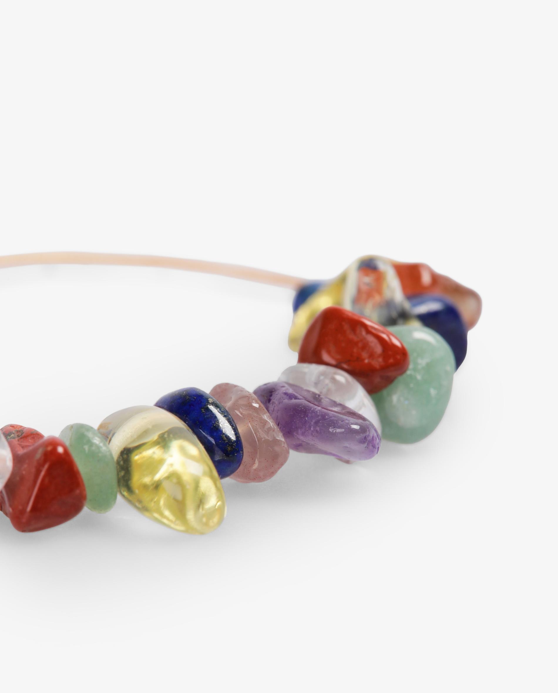 Pulseira de Pedras Naturais com Cordão Entrançado Multicolor-3