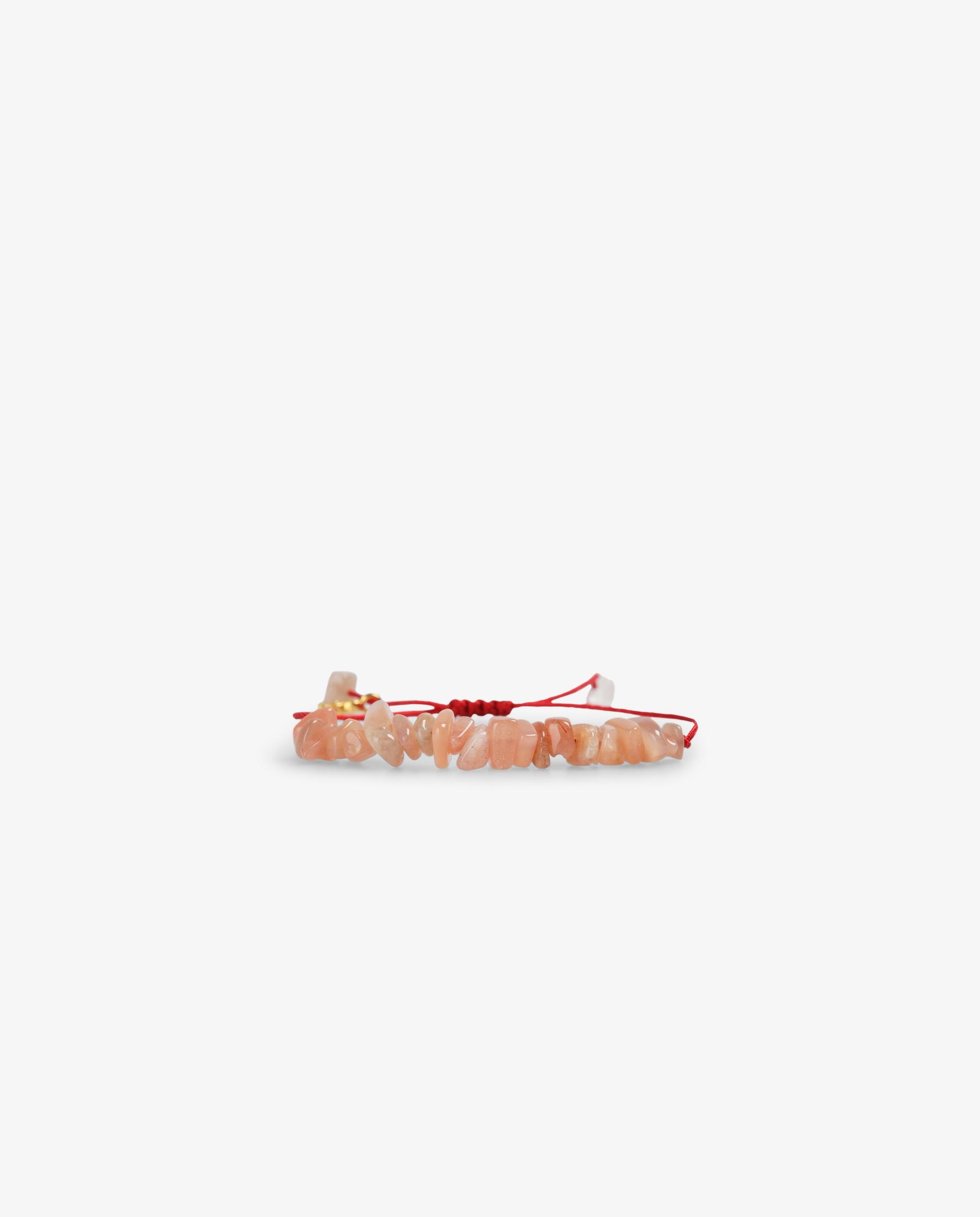 Pulseira de Pedras Naturais com Cordão Entrançado Rosa-1