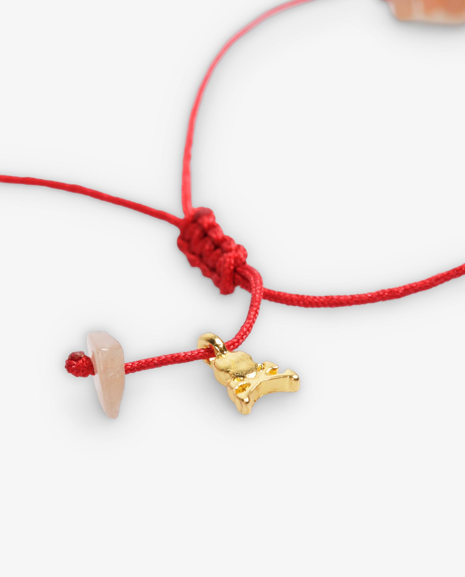 Pulseira de Pedras Naturais com Cordão Entrançado Rosa-4
