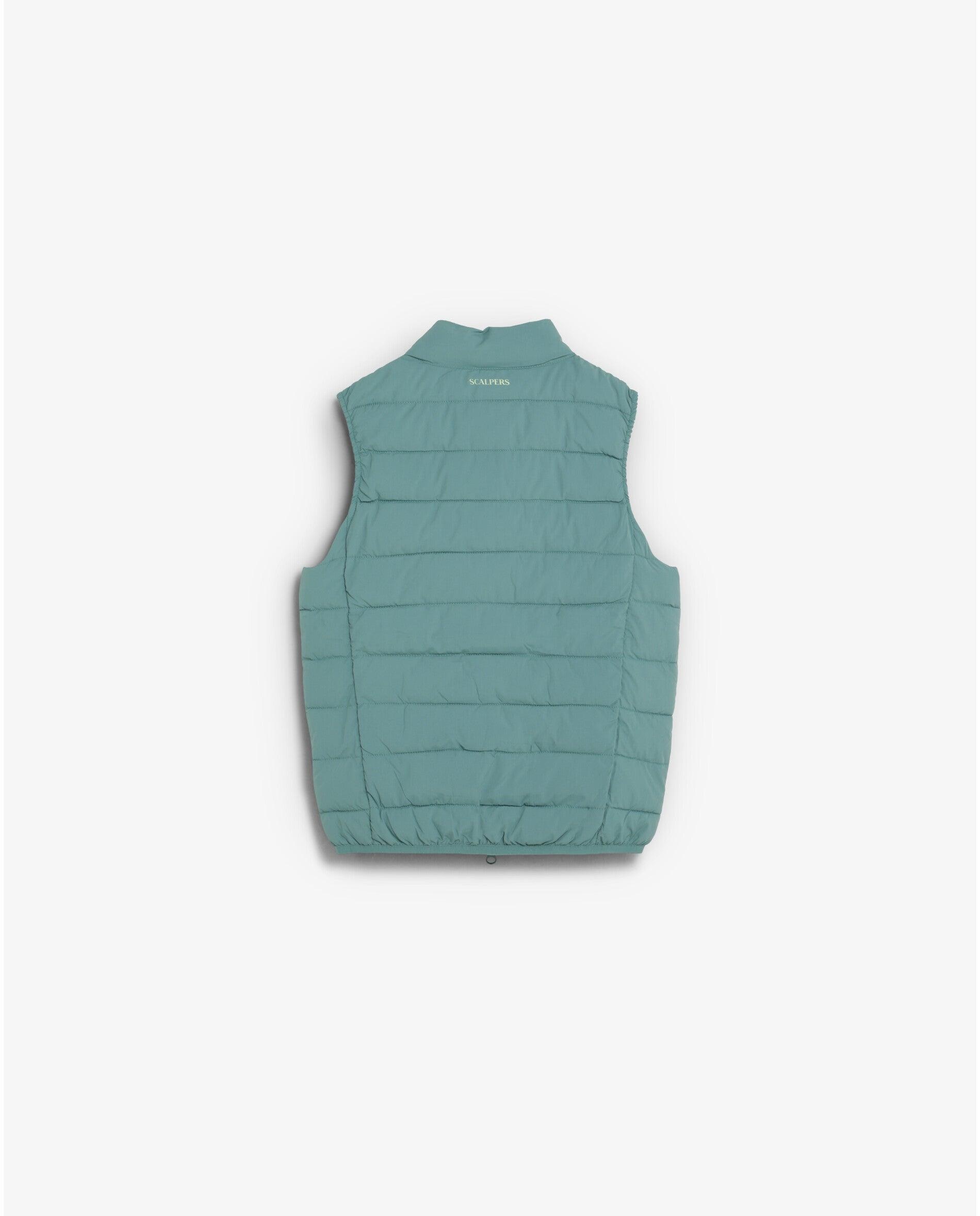 Colete Infantil com Gola Alta e Fecho Zip Verde-2