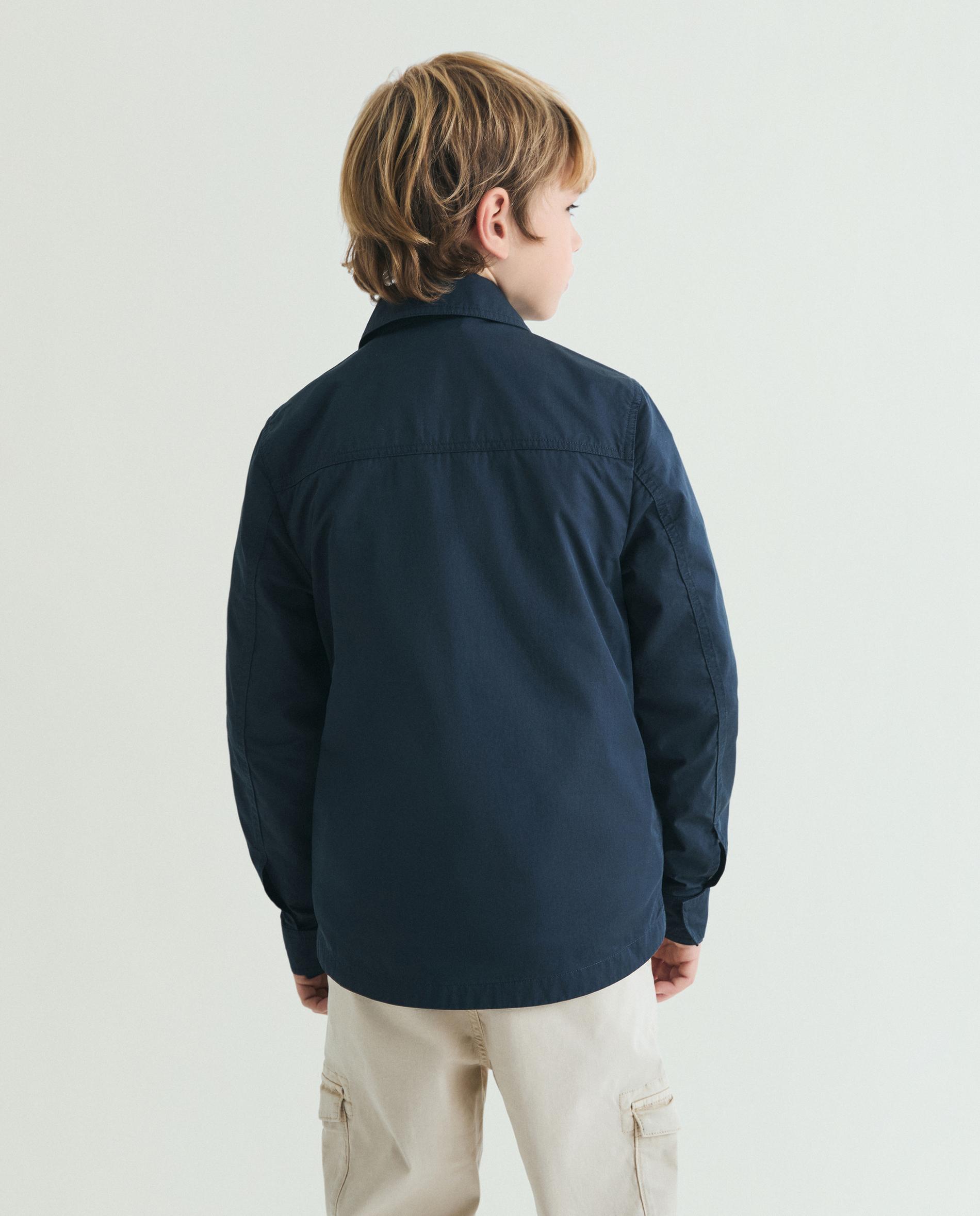 Casaco Infantil com Gola Camiseiro e Fecho Zip Scalpers Navy-2