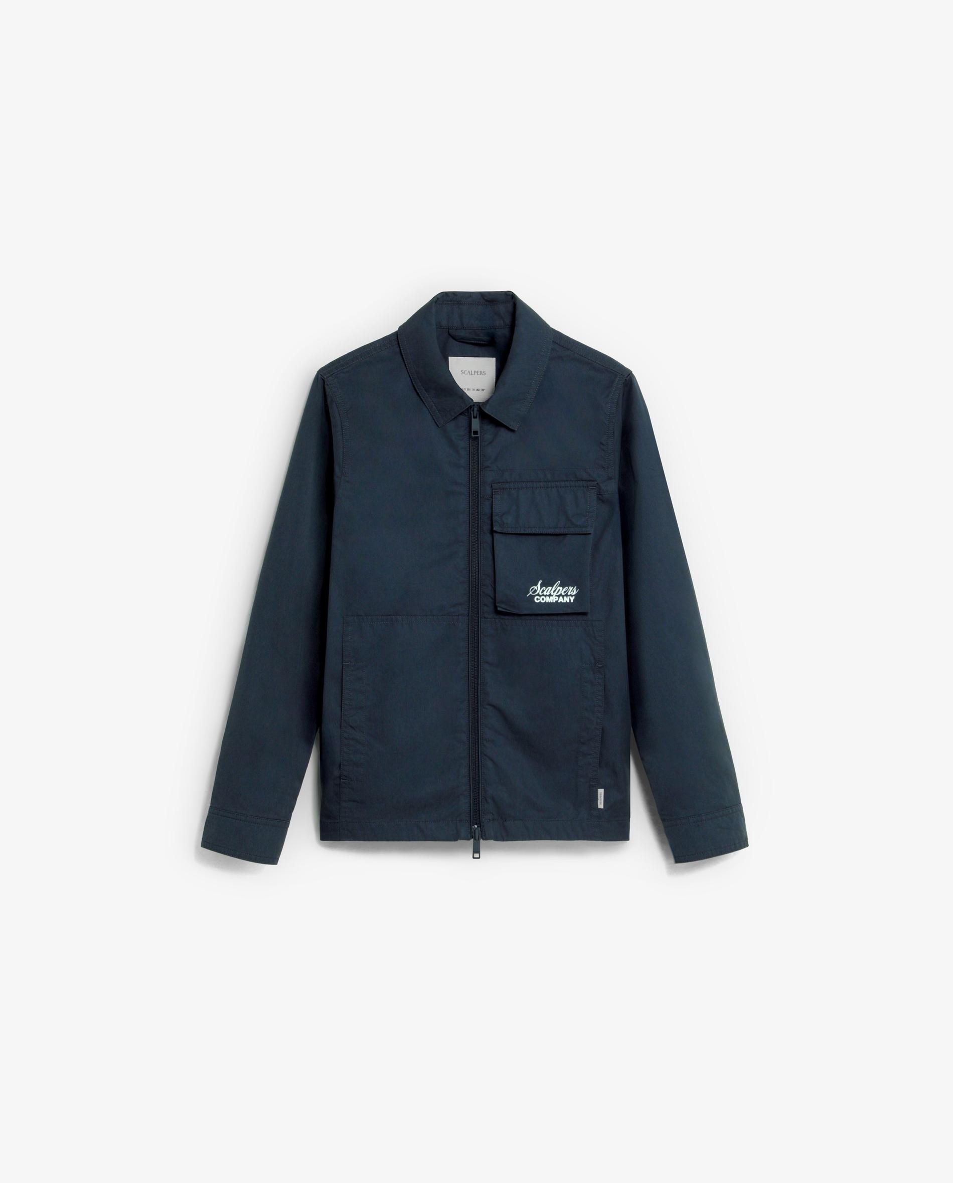 Casaco Infantil com Gola Camiseiro e Fecho Zip Scalpers Navy-4