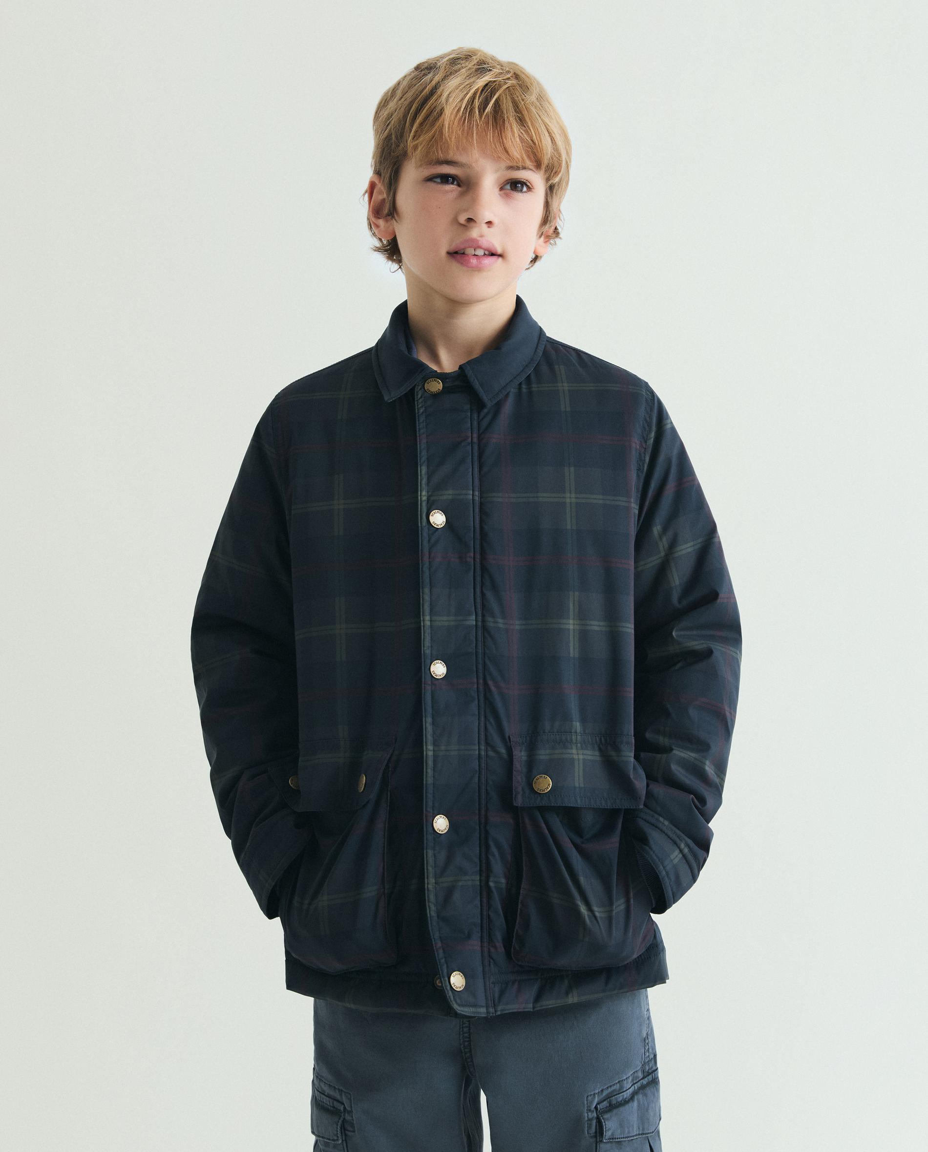 Imagem 0 de Parka Acolchoada com Estampado aos Quadrados