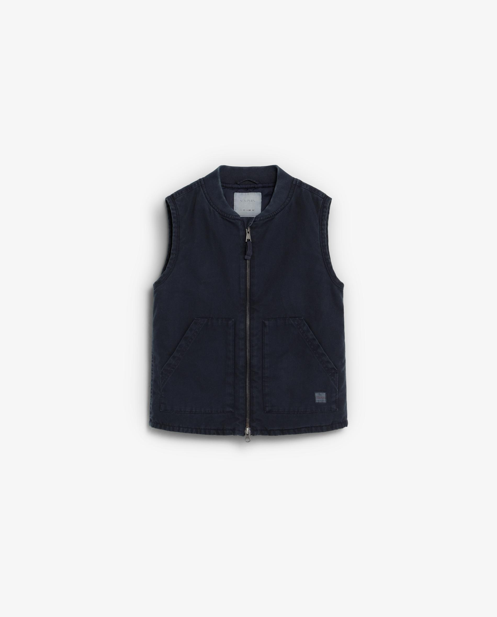 Colete Infantil com Bolsos e Fecho Zip Navy-4