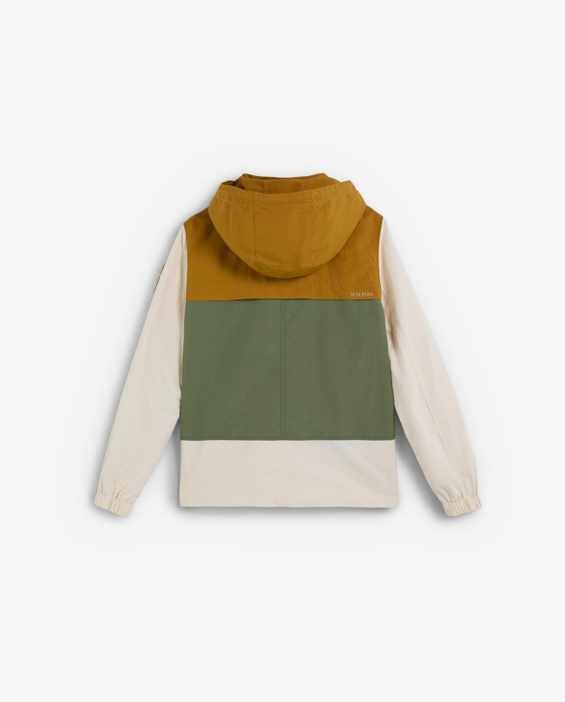 Parka Colour Block com Capuz Scalpers Bege-7