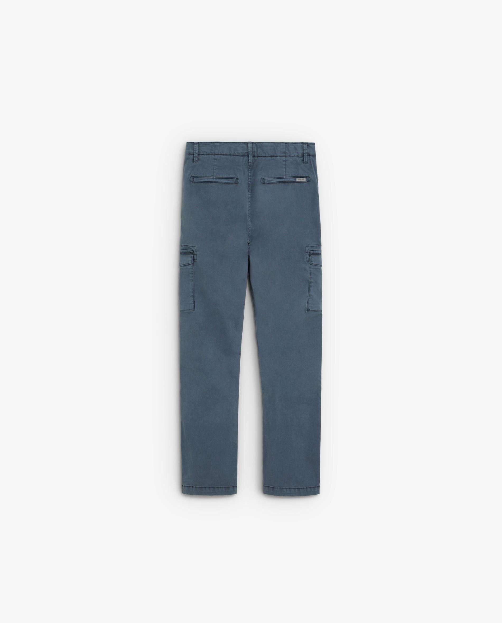 Calças Cargo Infantil Lisas com Fecho de Botão e Fecho Zip Navy-5