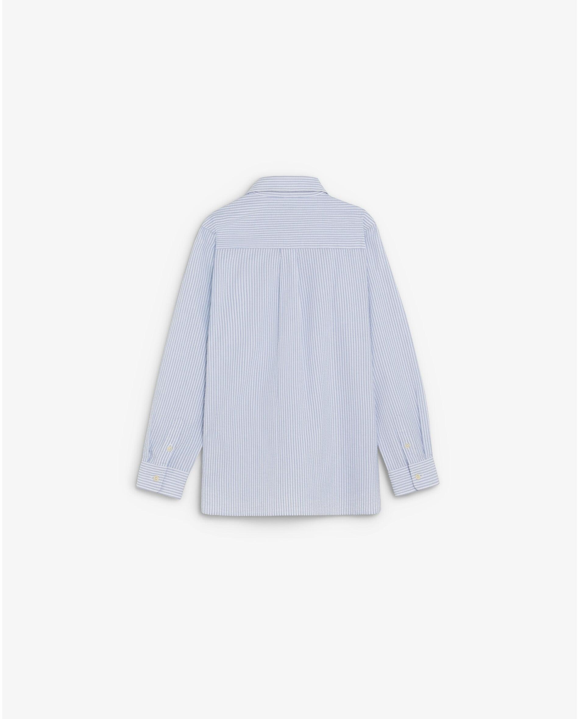 Camisa Infantil Às Riscas com Gola Tipo Camisa Scalpers Azul-2