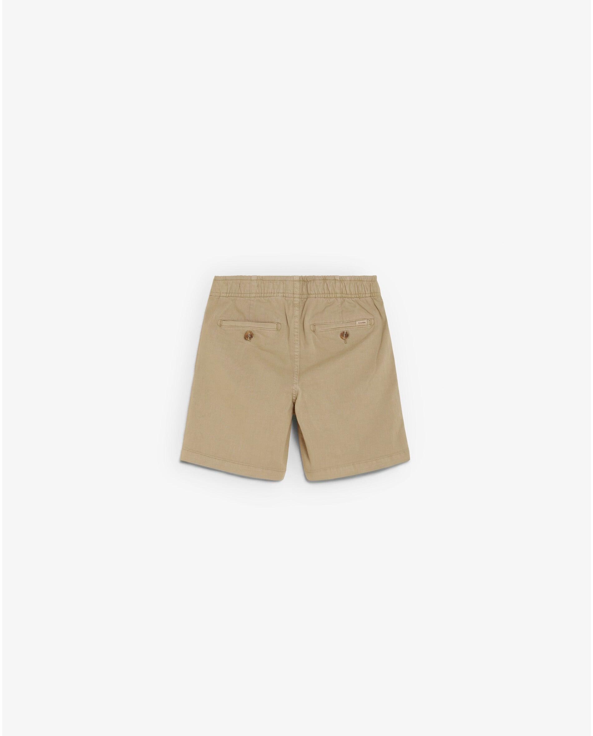 Bermudas Infantil com Cintura Elástica e Fecho de Botão Scalpers Caramelo-2