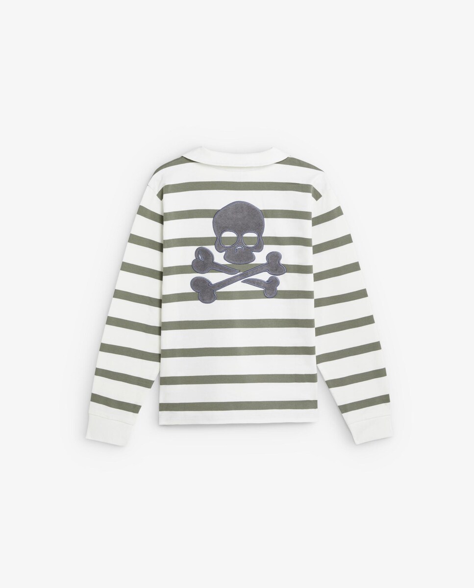 Sweatshirt Regular Fit Estampada às Riscas com Bolsos Frontais Verde-5