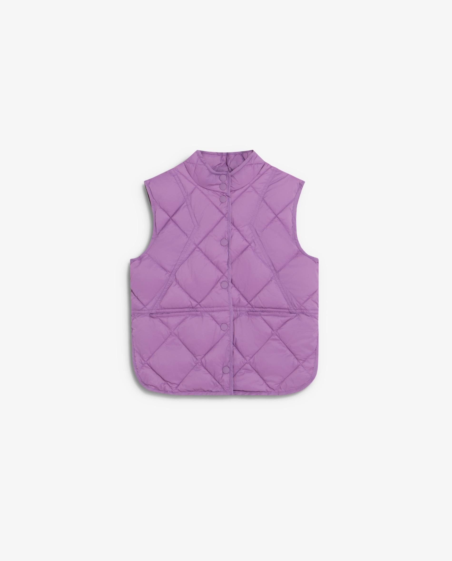 Colete Infantil Acolchoado com Gola à Padre Púrpura-5