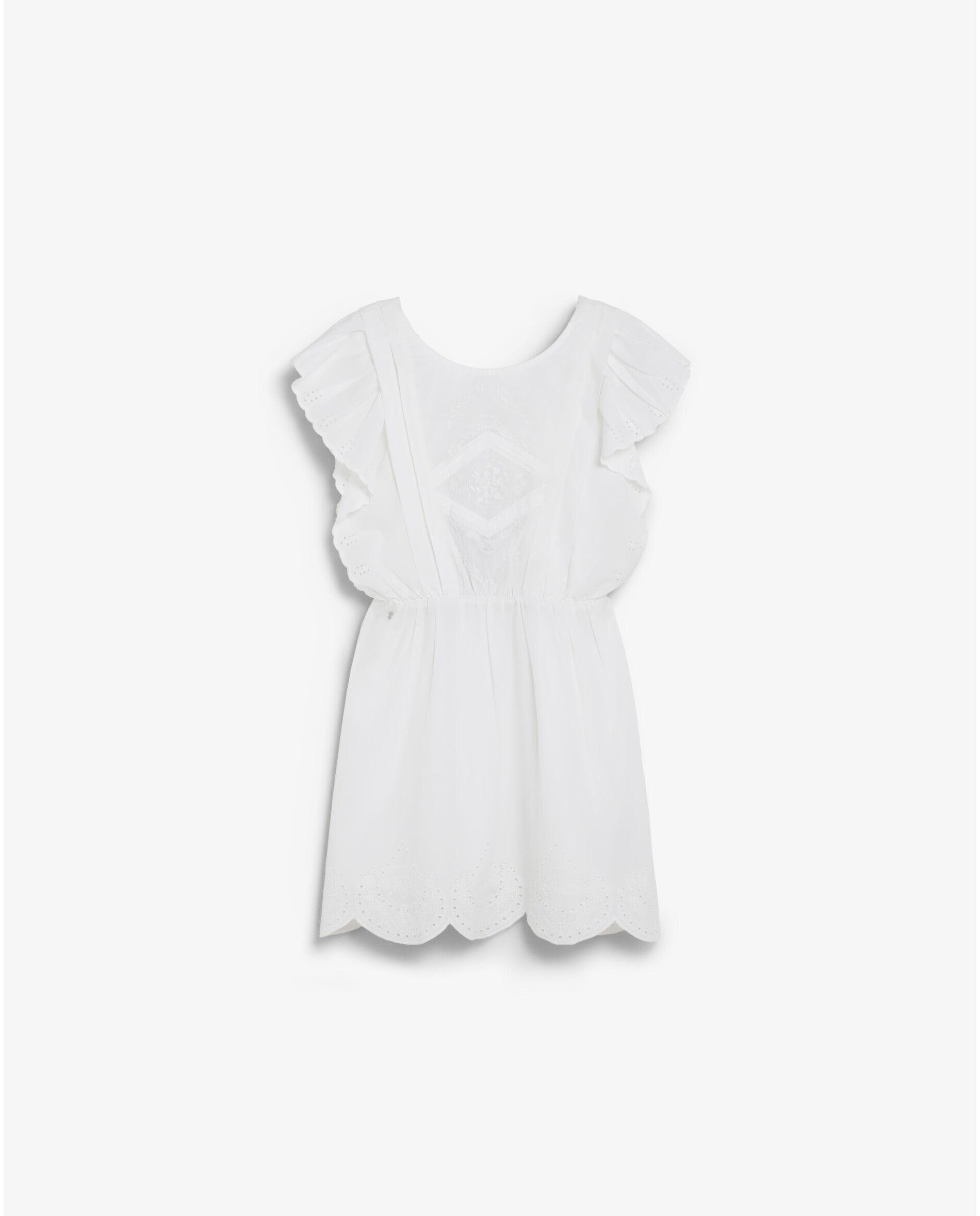 Imagem 0 de Vestido Infantil Bordado com Folhos