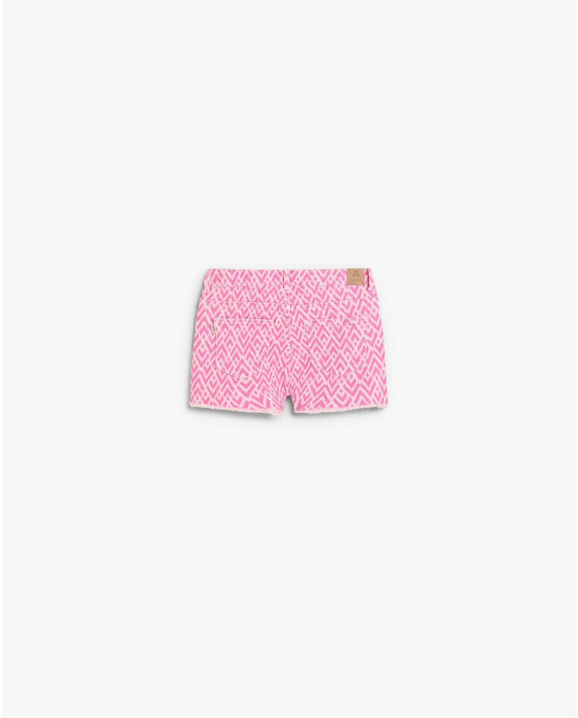 Short Regular Fit com Estampado Zigzag Rosa-2