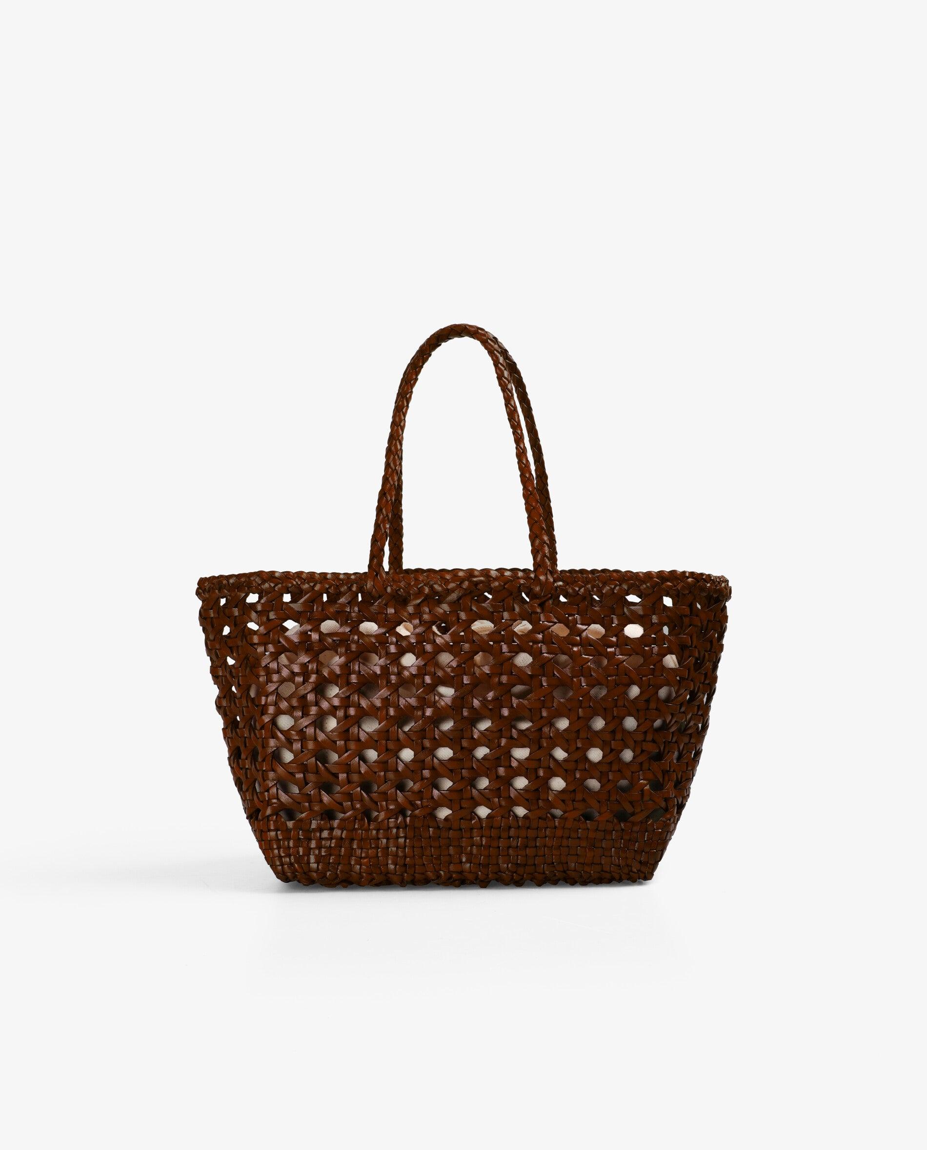 Imagem 0 de Mala de Ombro em Pele Entrançada com Fecho Fruncidor