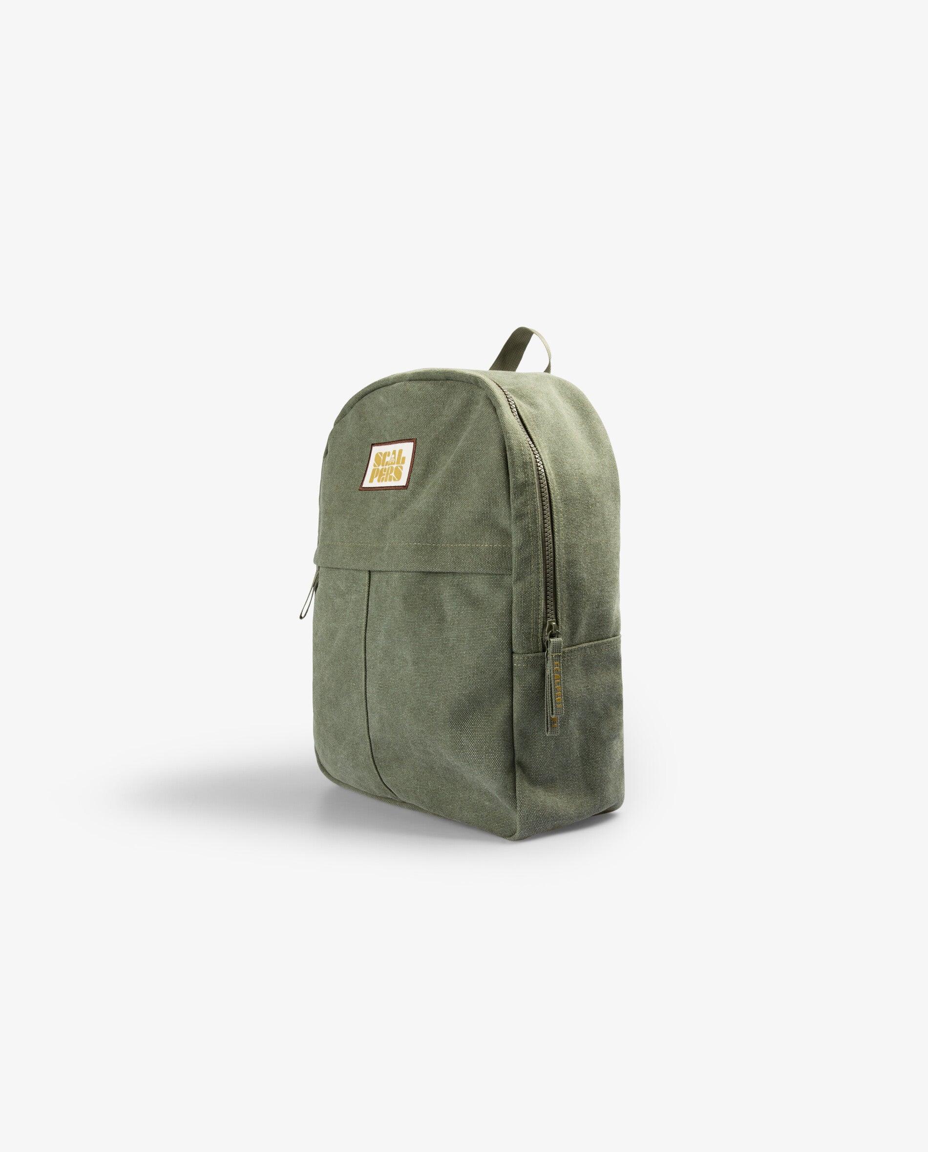 Mochila Infantil com Bolso Frontal e Alças Reguláveis Scalpers Caqui-3