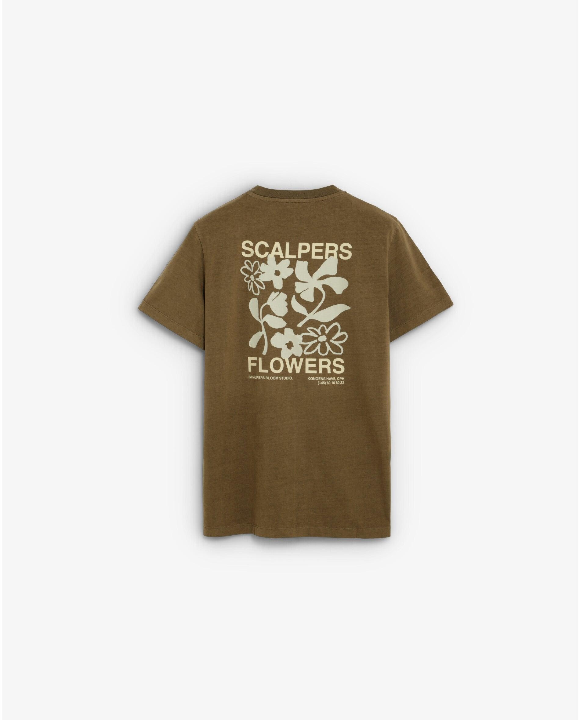 T-shirt com Print Posterior de Manga Curta Caqui-5