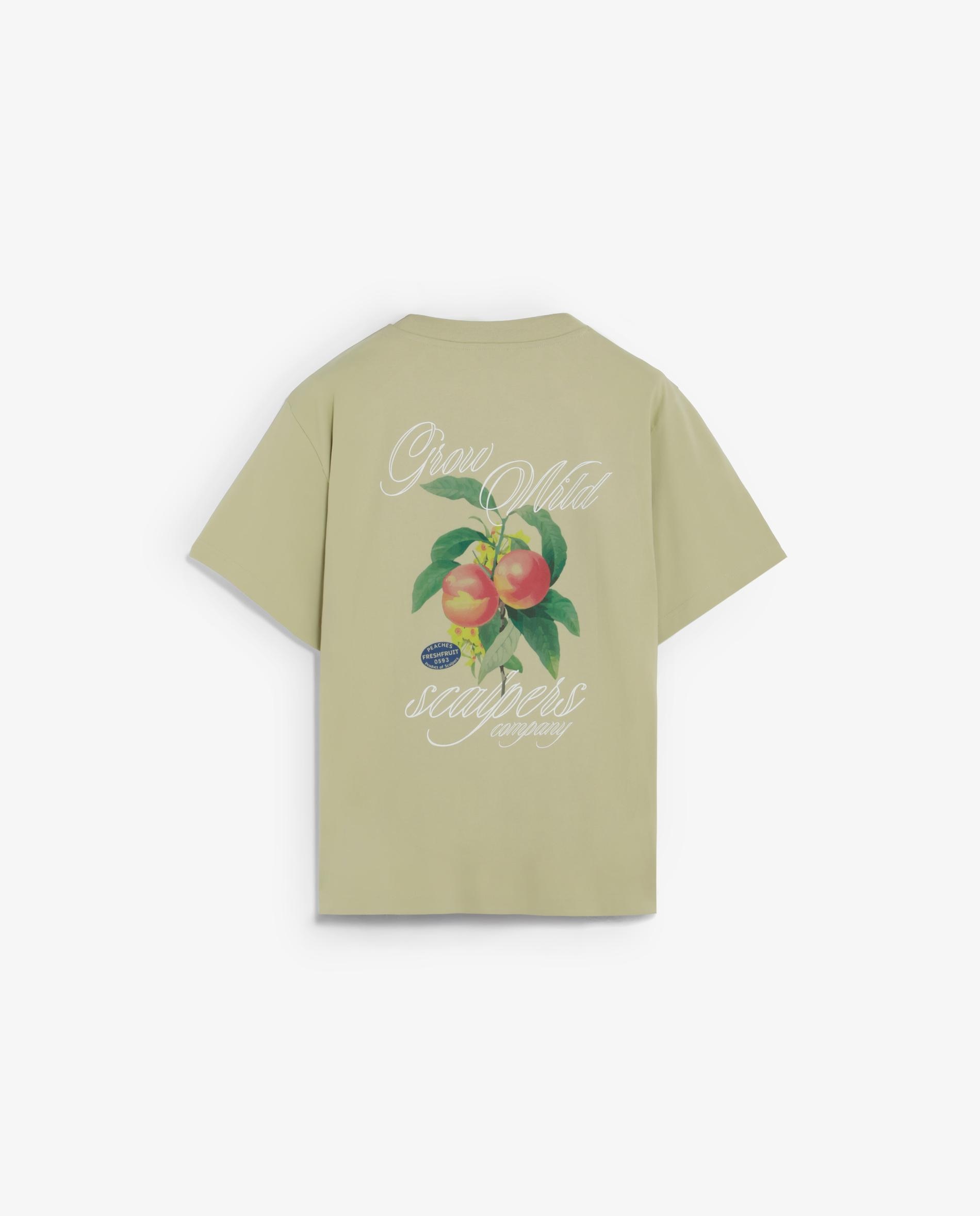 T-shirt de Manga Curta com Print Posterior Caqui-6