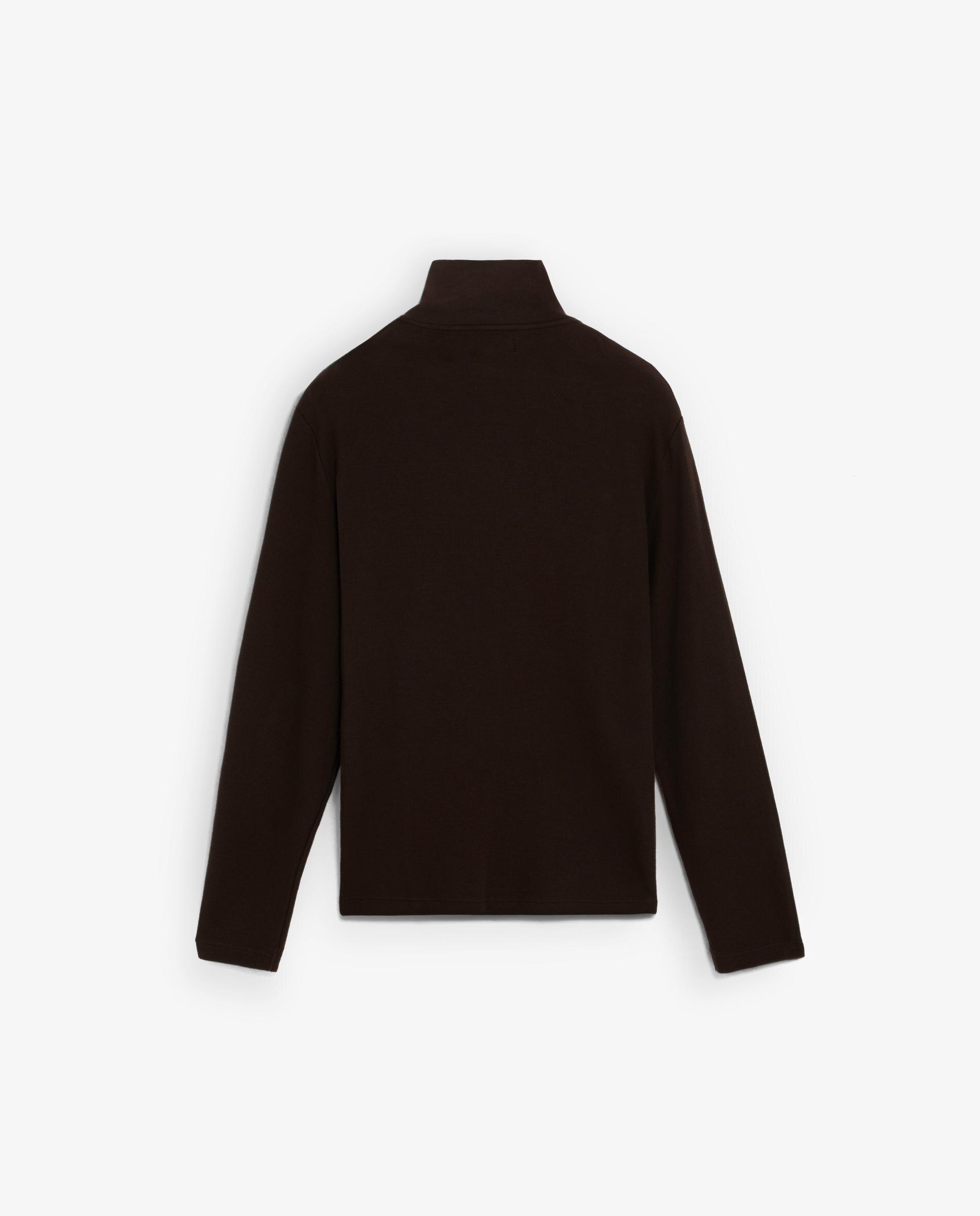 Sweatshirt sem Capuz com Gola Alta e Meia Fecho Zip Castanho-escuro-7