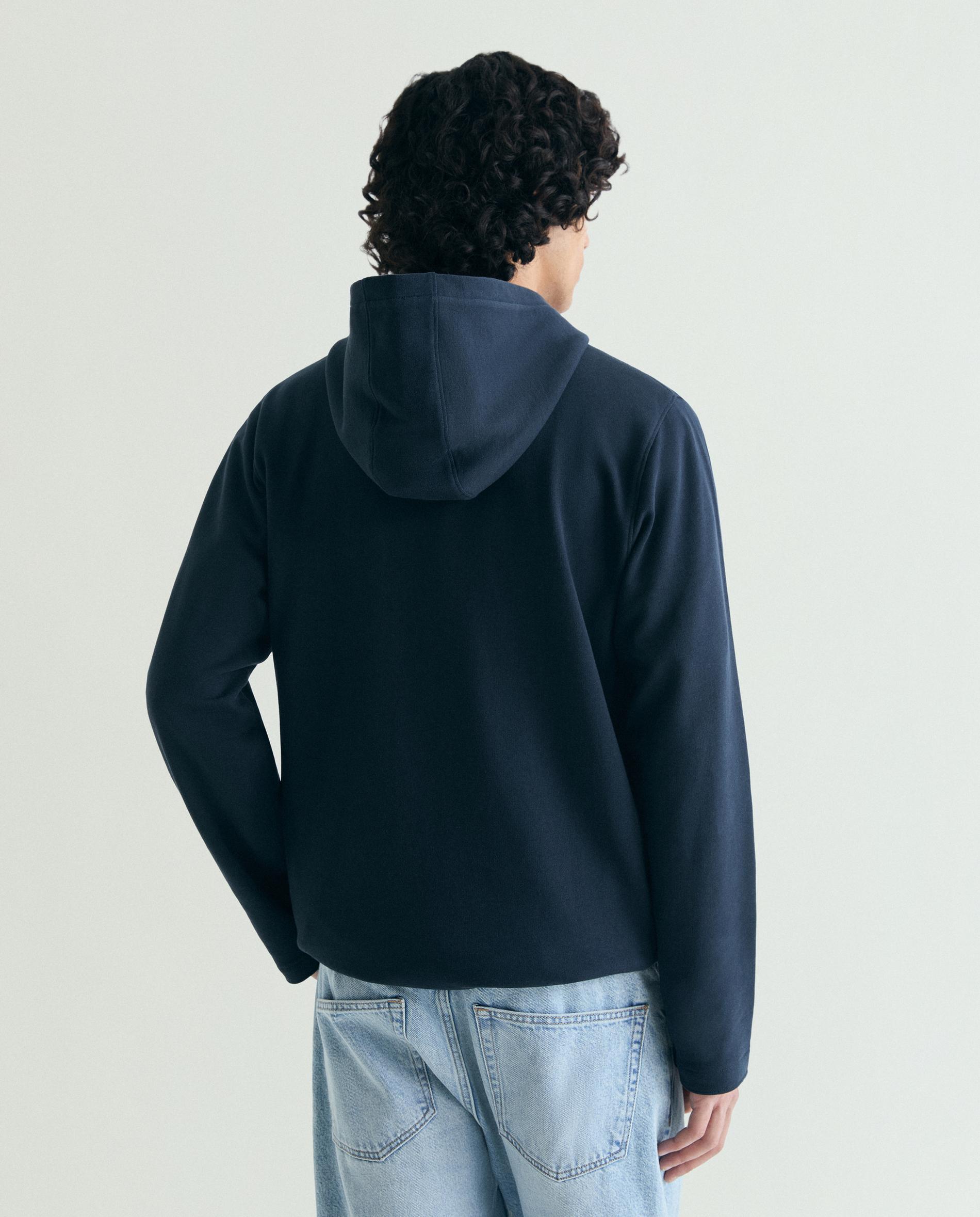 Sweatshirt com Capuz e Bolso com Aba Navy-2