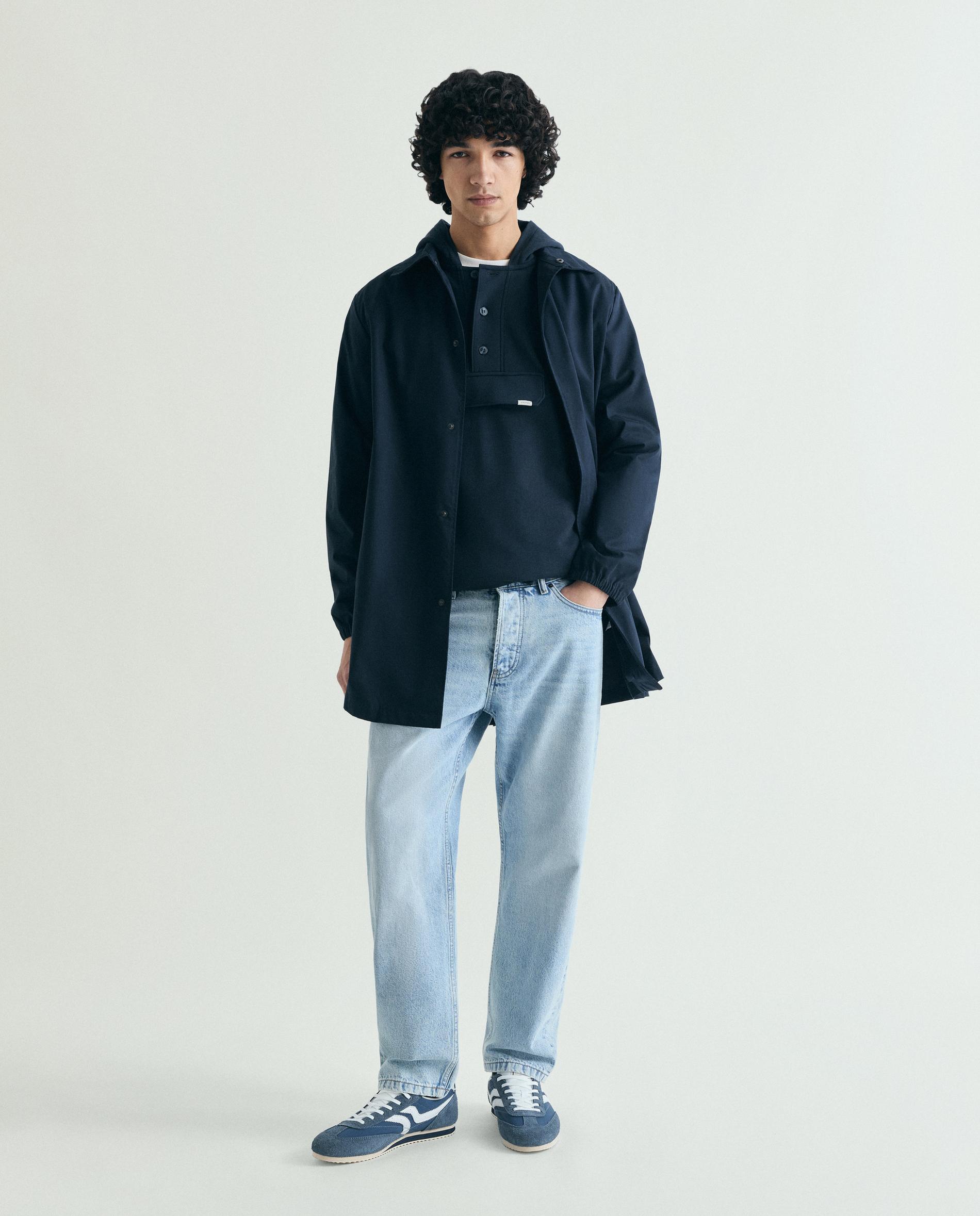 Sweatshirt com Capuz e Bolso com Aba Navy-5