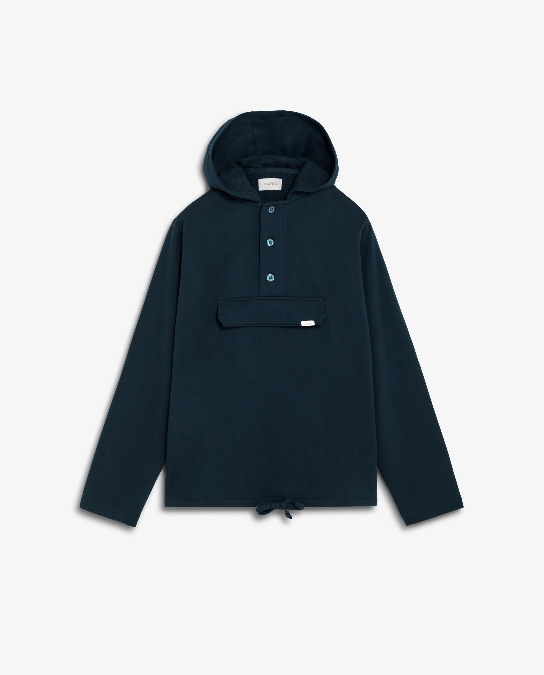 Sweatshirt com Capuz e Bolso com Aba Navy-7
