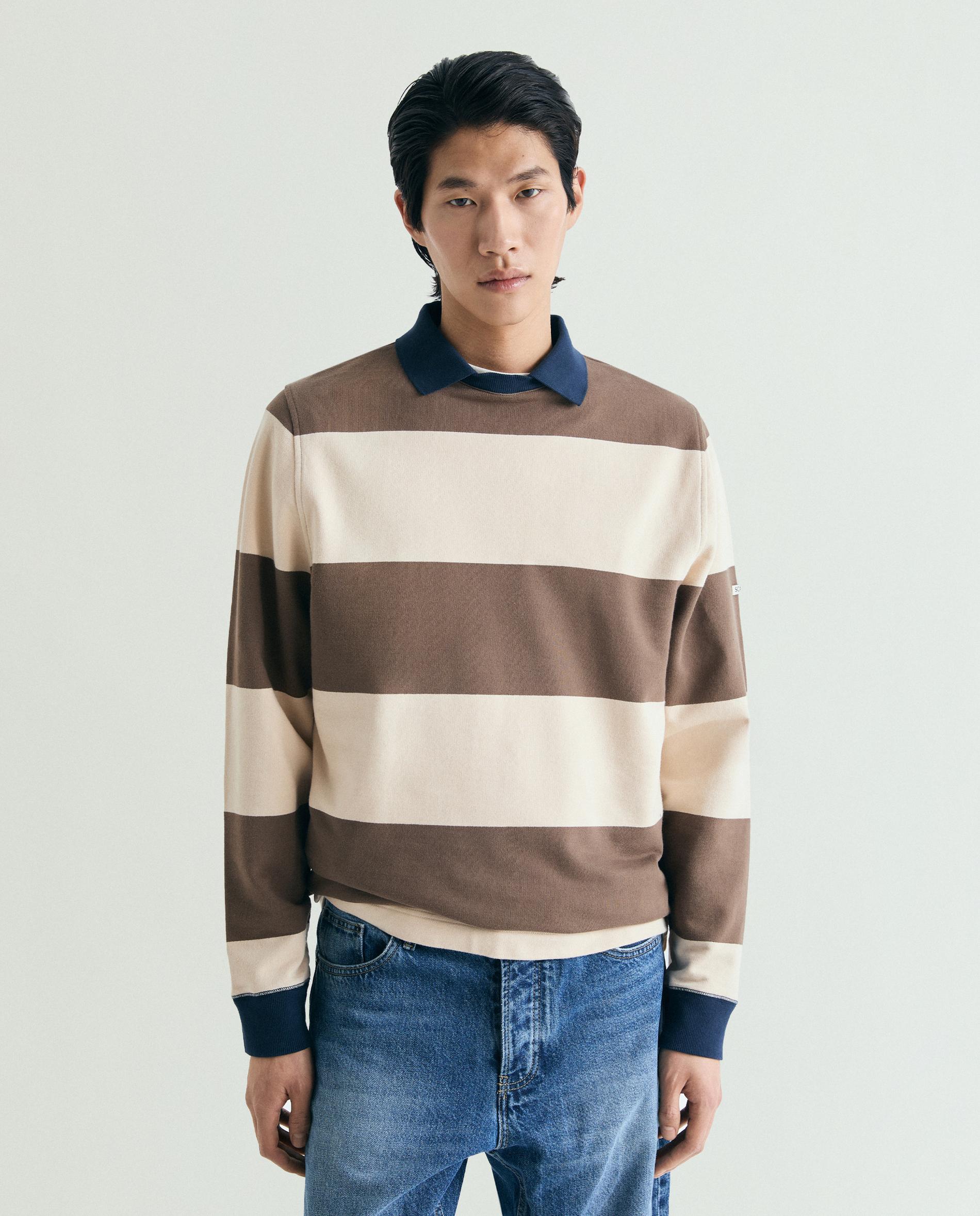 Imagem 0 de Sweat Às Riscas com Gola Polo