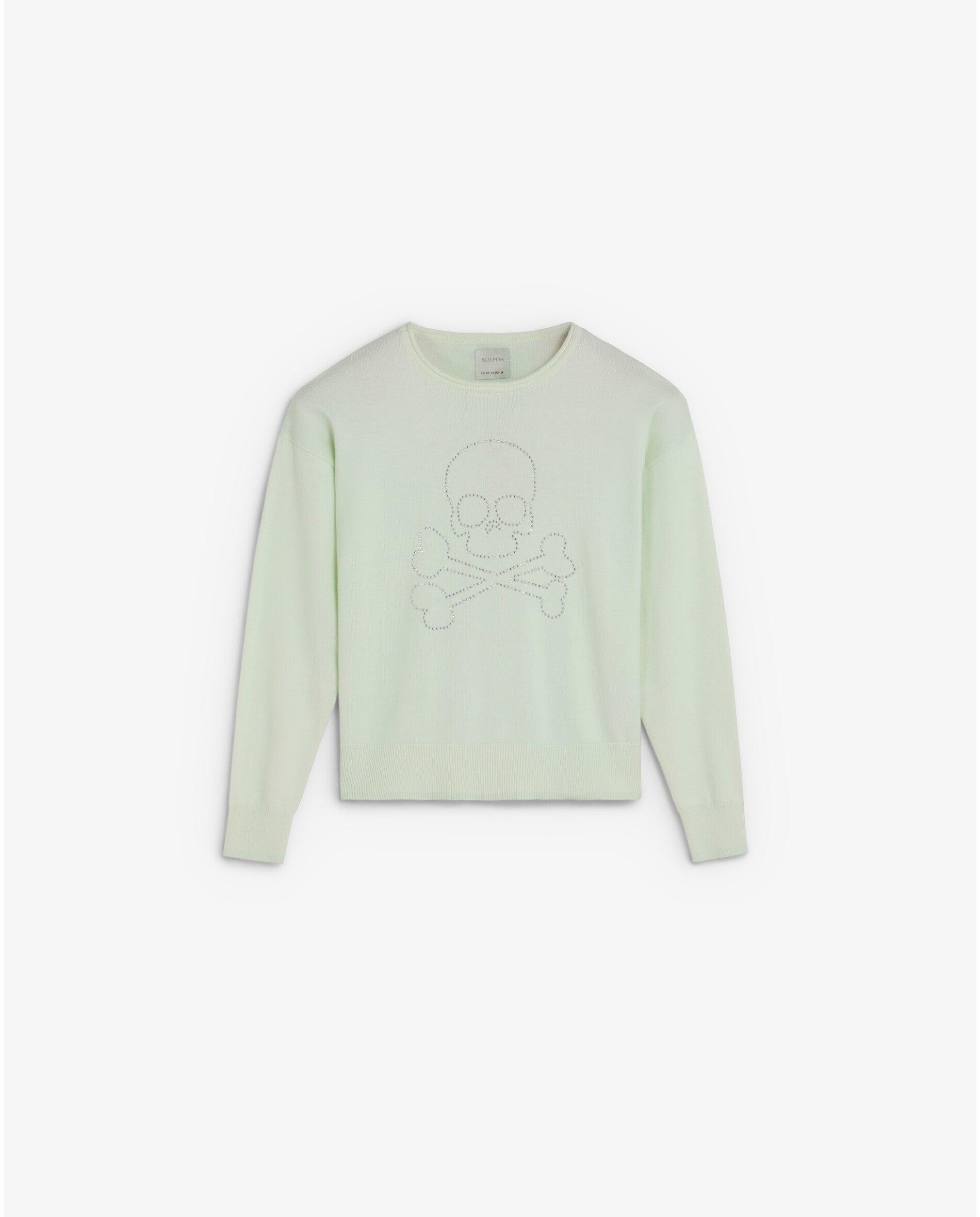 Imagem 0 de Camisola Infantil de Malha Fina com Caveira de Tachas