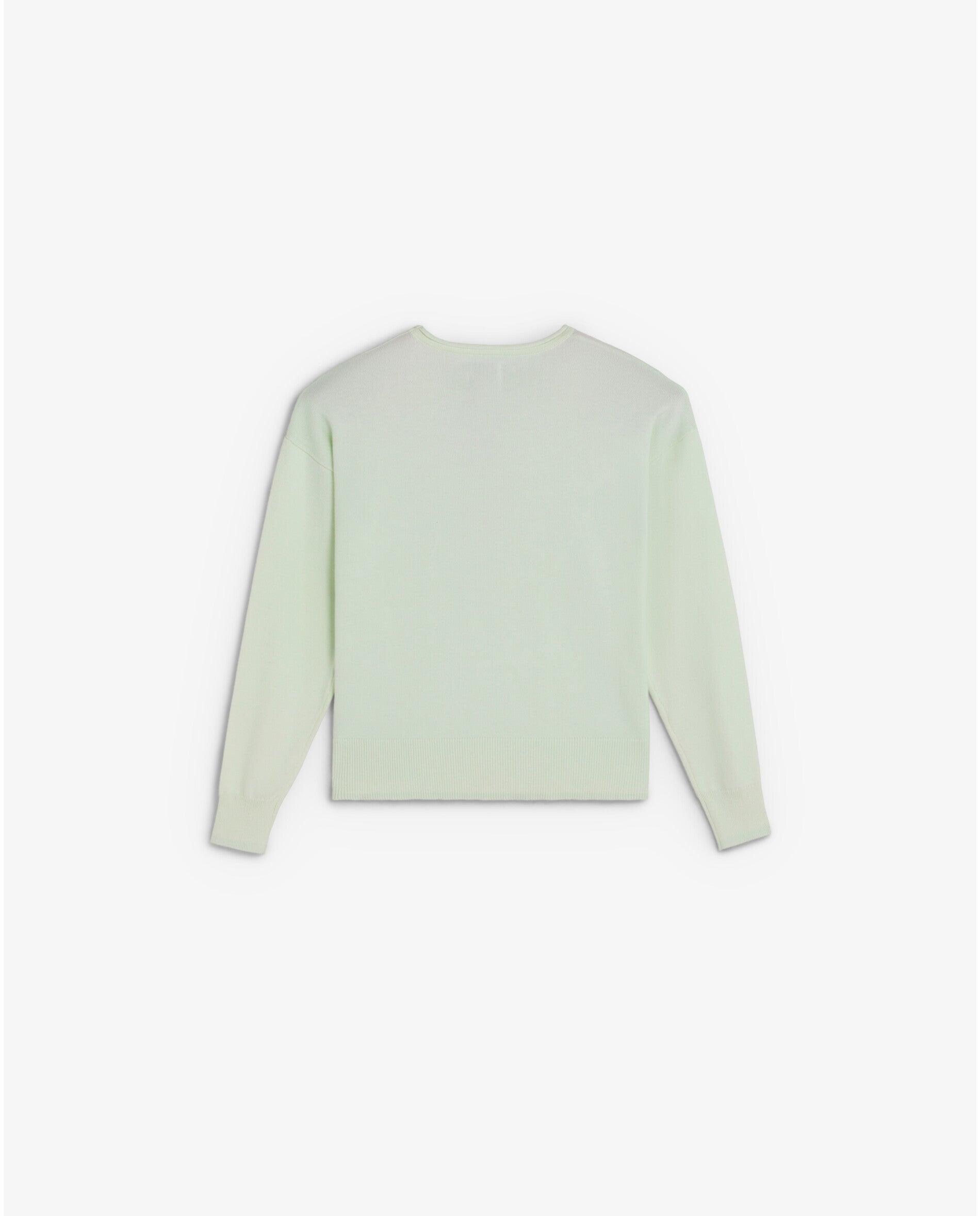 Camisola Infantil de Malha Fina com Caveira de Tachas Scalpers Verde Água-2