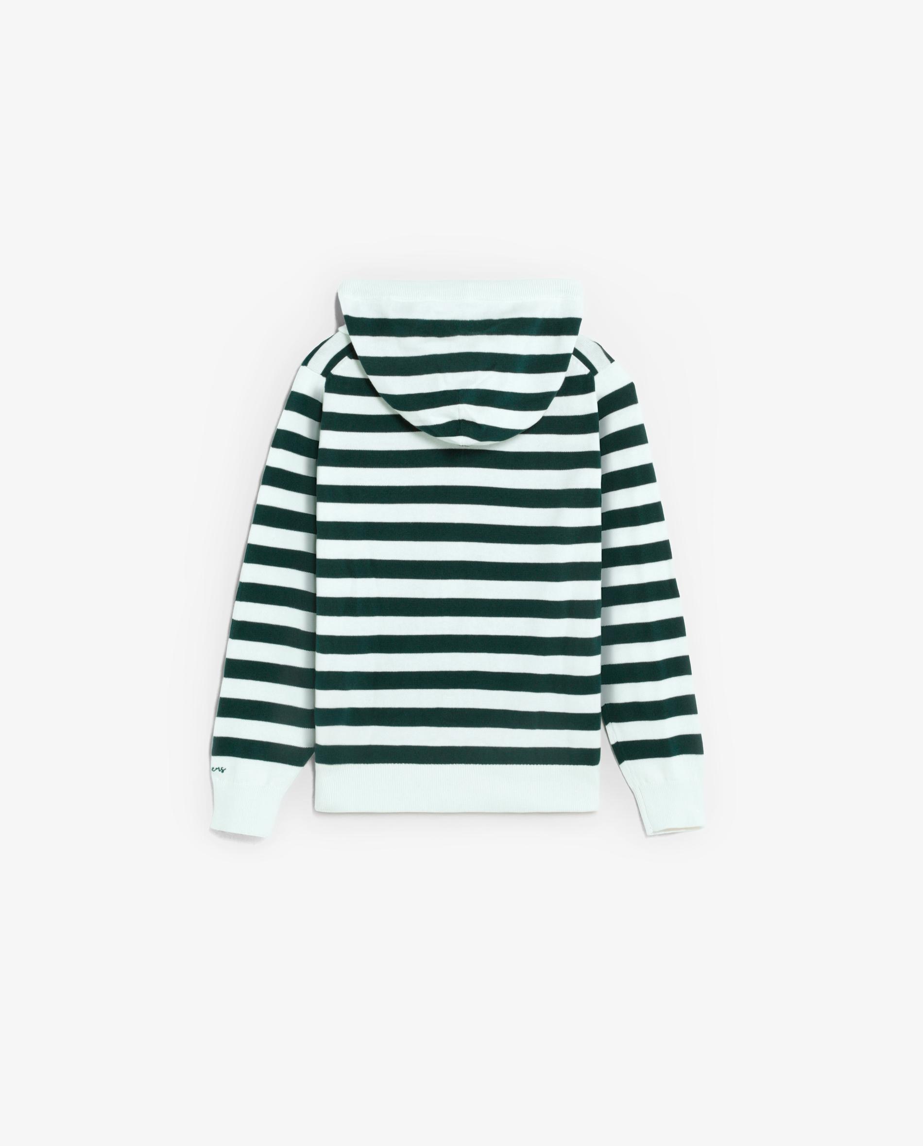 Camisola Infantil Às Riscas com Capuz Scalpers Verde-escuro-6