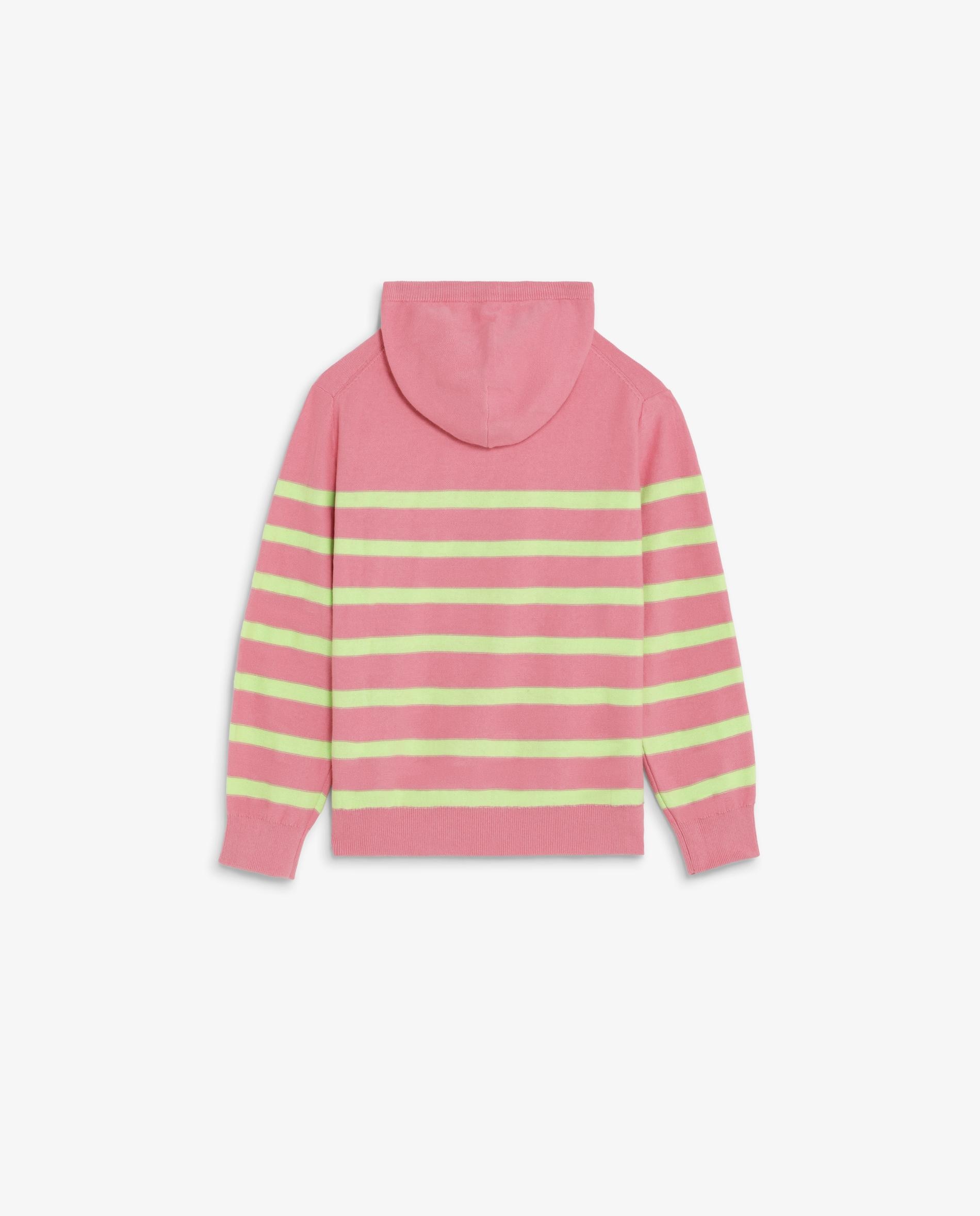 Camisola Infantil Às Riscas com Capuz Scalpers Rosa-6