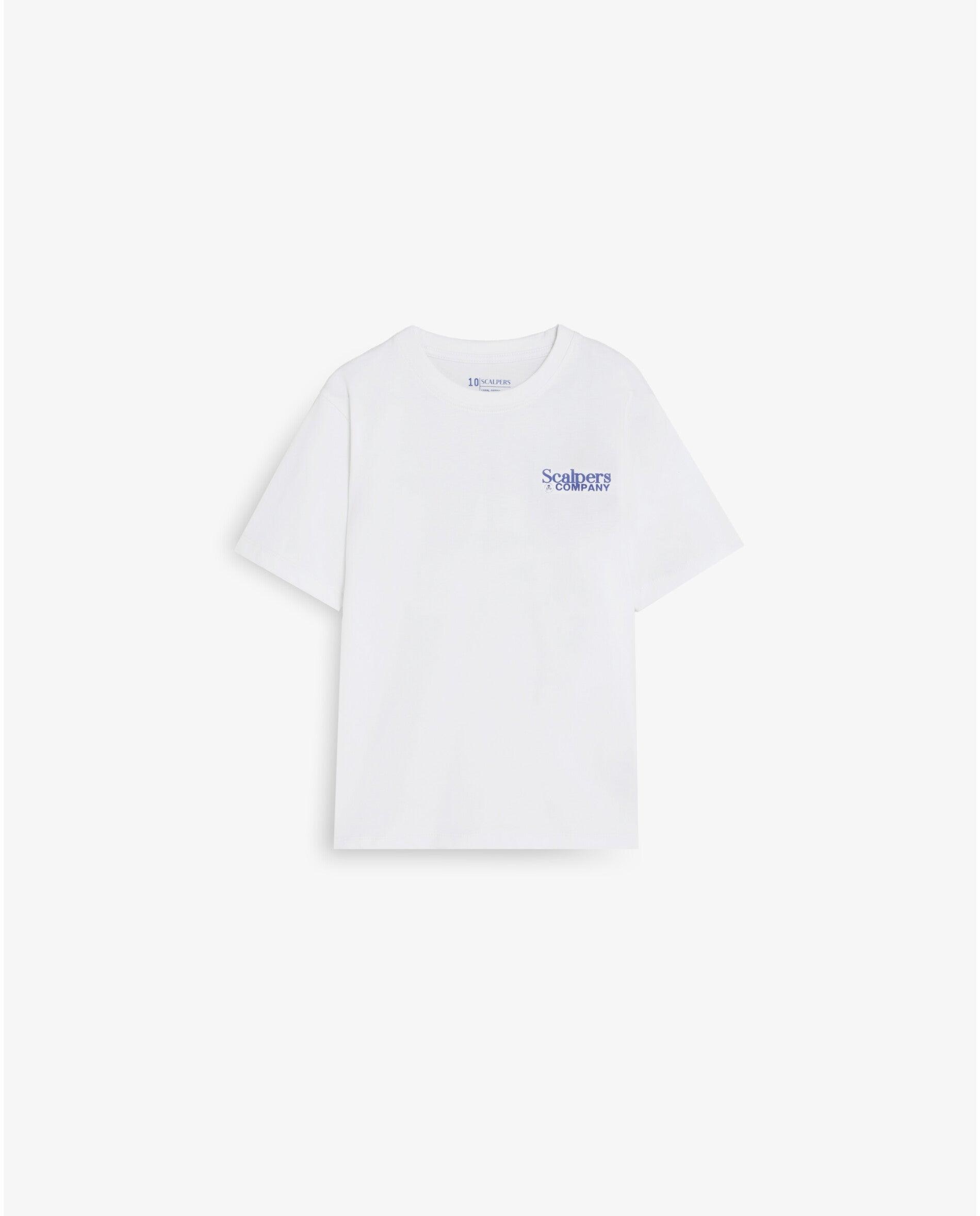 T-shirt Infantil de Manga Curta com Print Posterior Scalpers Branco-1