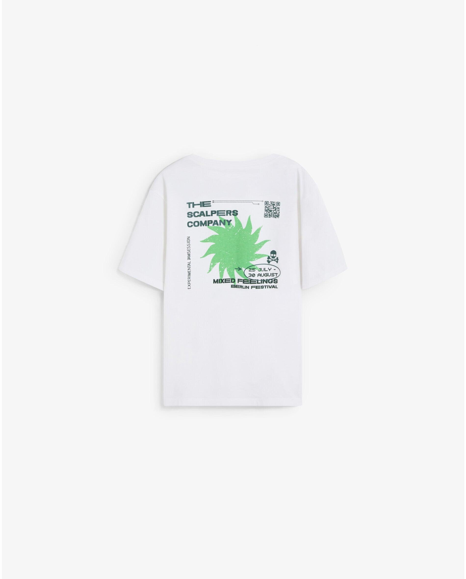 T-shirt Infantil de Manga Curta com Estampado Posterior Scalpers Branco-7