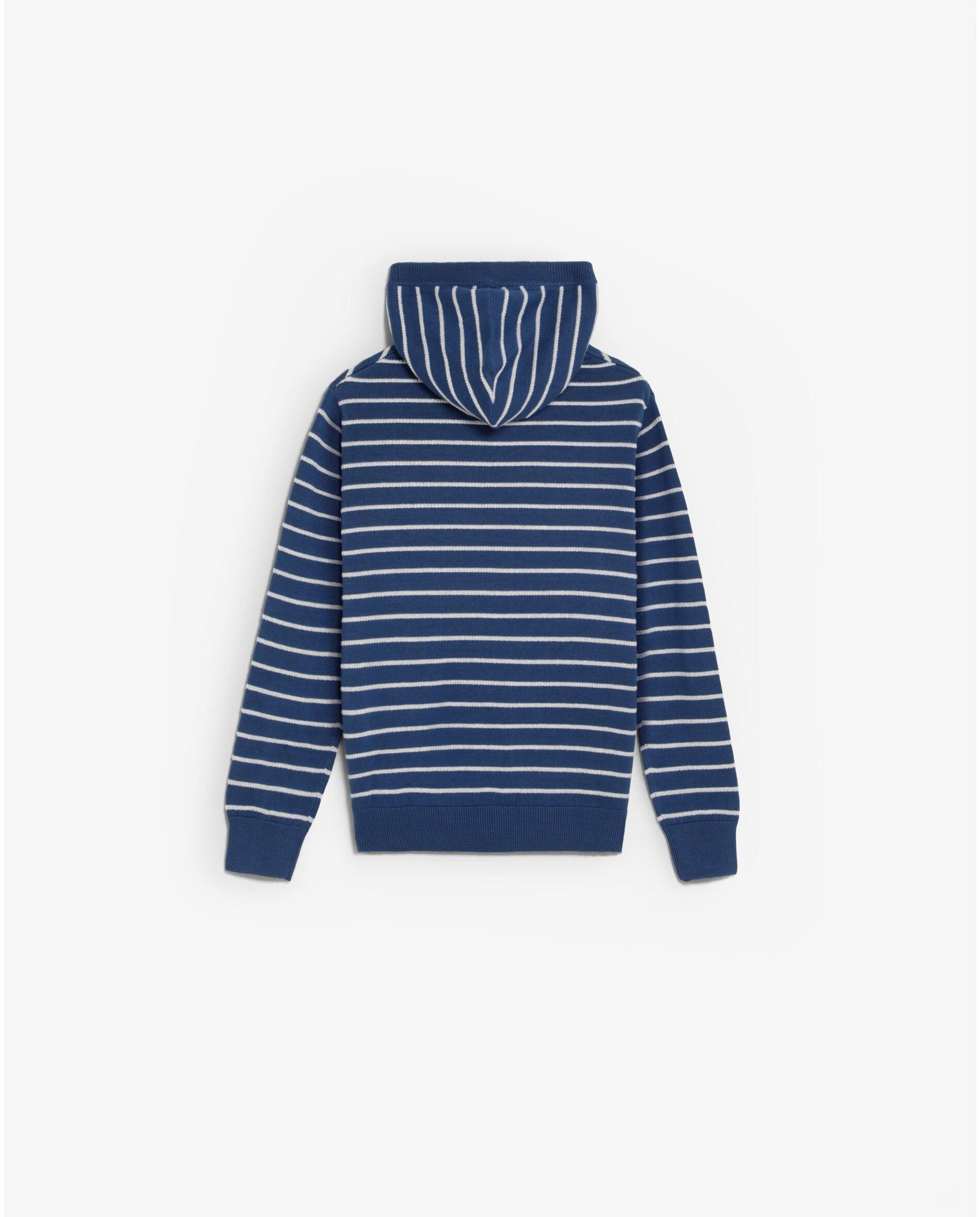 Camisola Infantil Às Riscas com Capuz Scalpers Azul-escuro-2