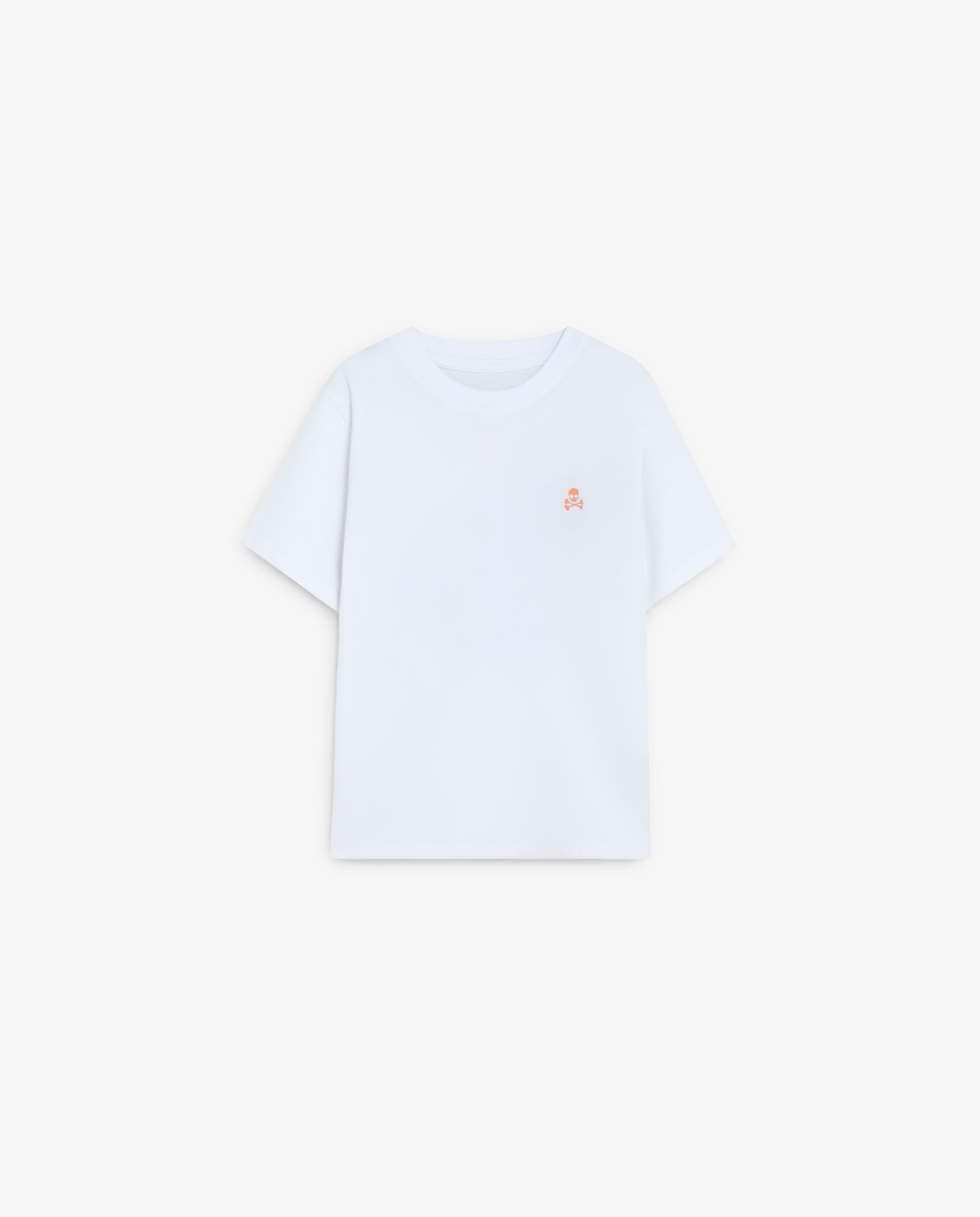 T-shirt Infantil de Manga Curta com Gráfico Posterior Scalpers Branco-4