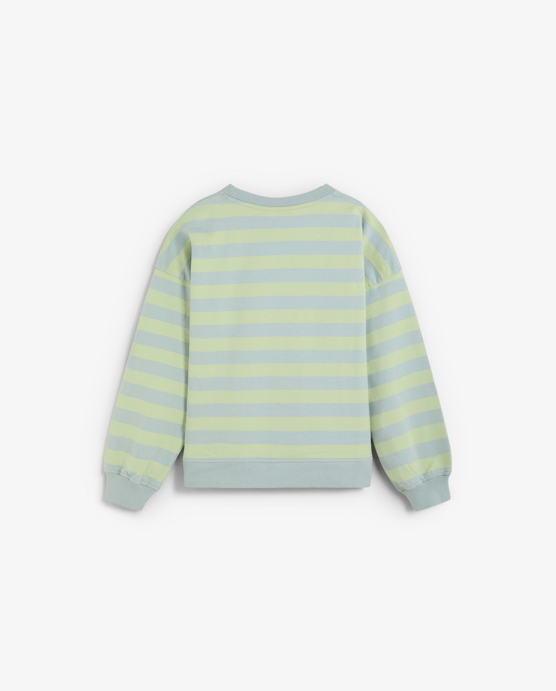 Sweat Infantil Às Riscas com Gola Redonda Scalpers Verde Água-6