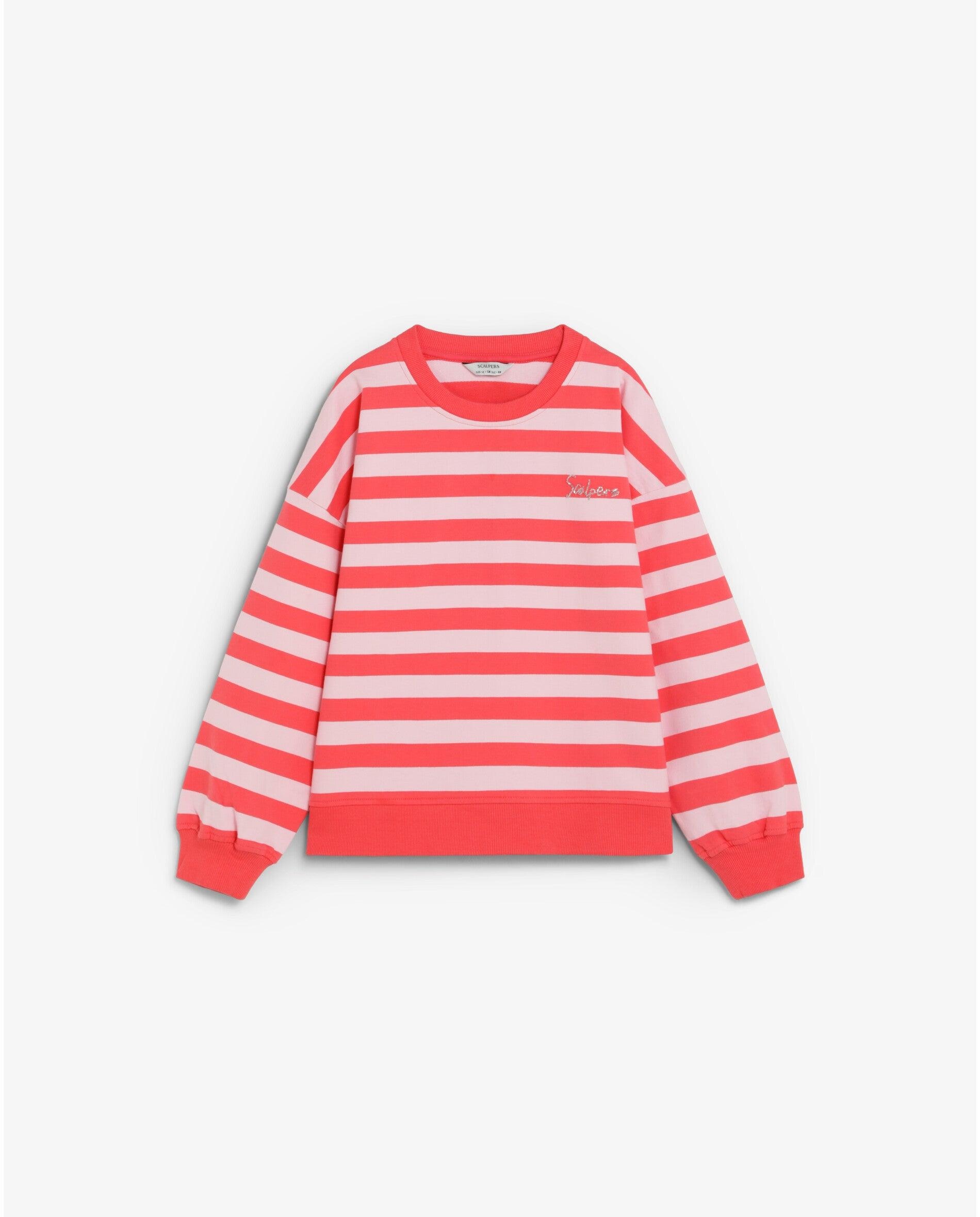 Sweat Infantil Relaxed Fit Às Riscas Scalpers Coral-1