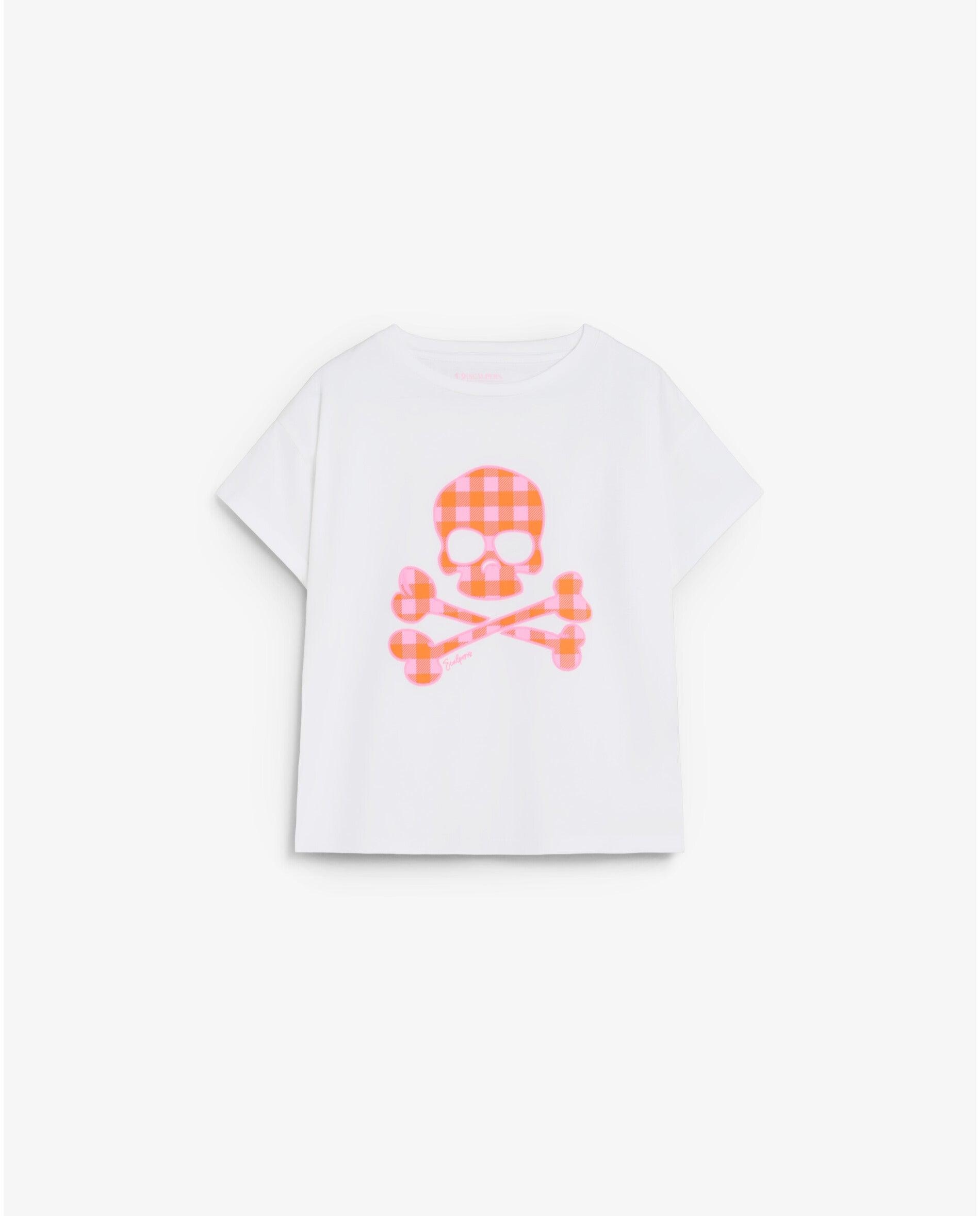 Imagem 0 de T-shirt Infantil de Manga Curta com Caveira Vichy Frontal