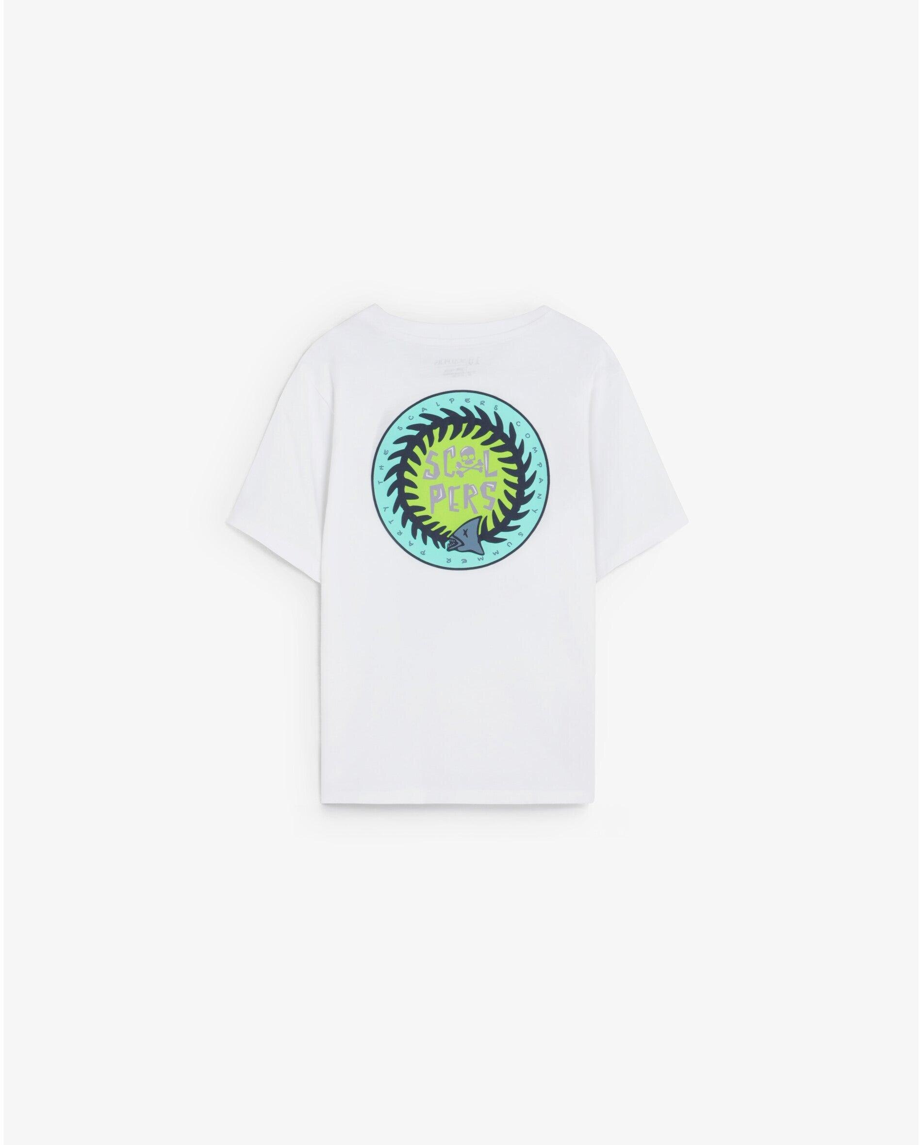 T-shirt Infantil de Manga Curta com Print Posterior Scalpers Branco-2