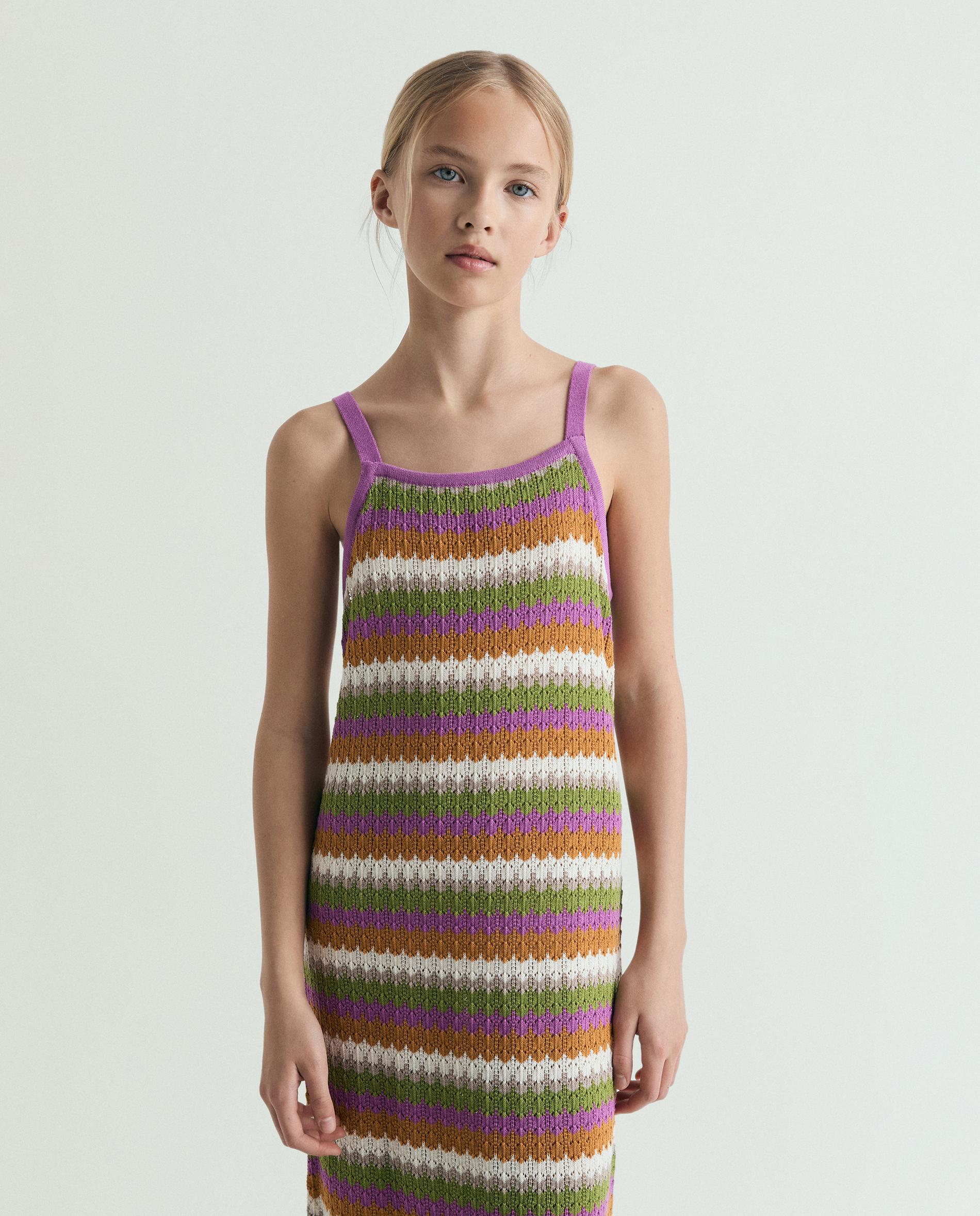 Vestido Infantil Às Riscas de Alças Scalpers Multicolor-2